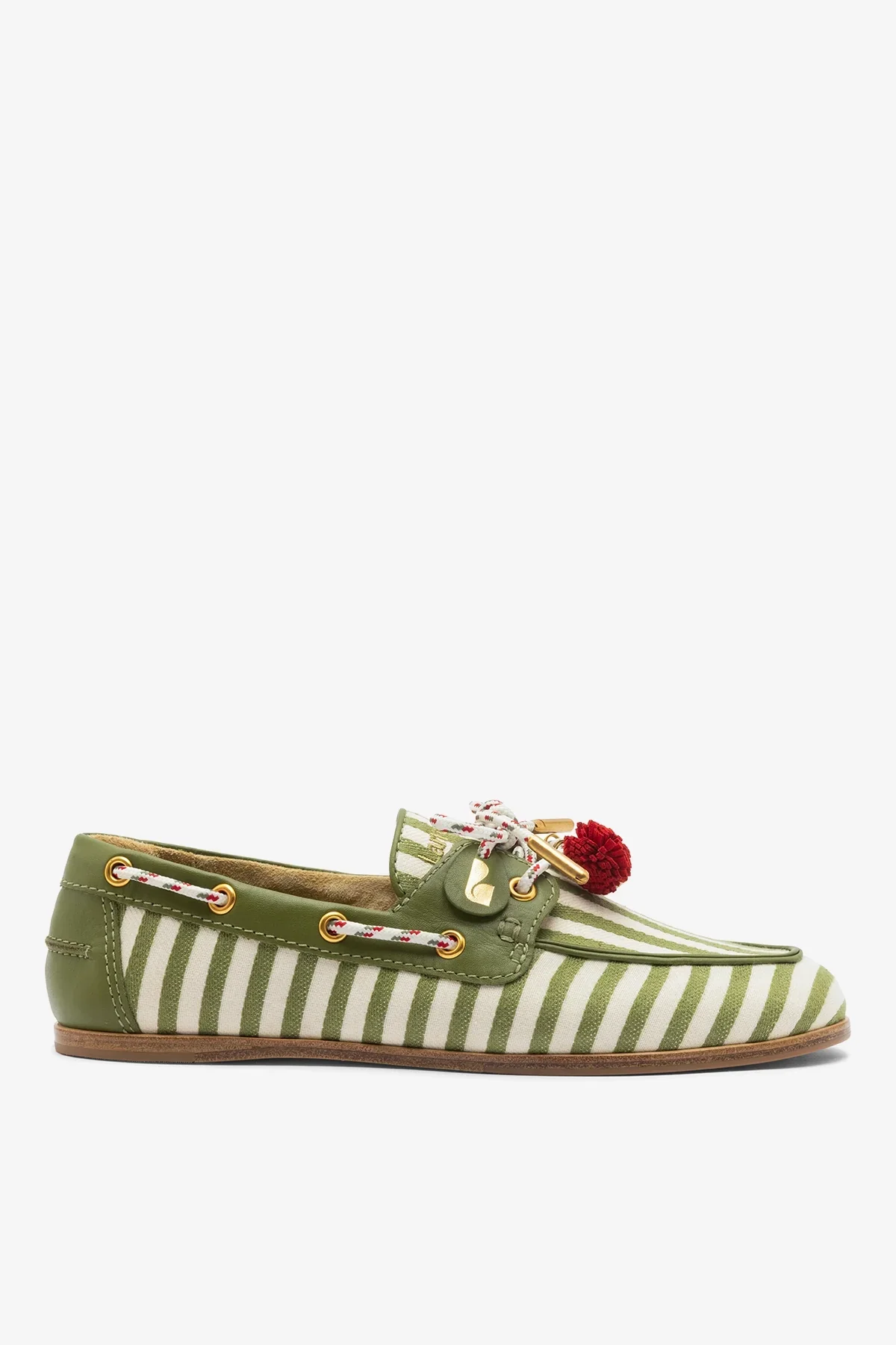 Mocassim Boat Shoe Cyprus Lona Listrada Verde