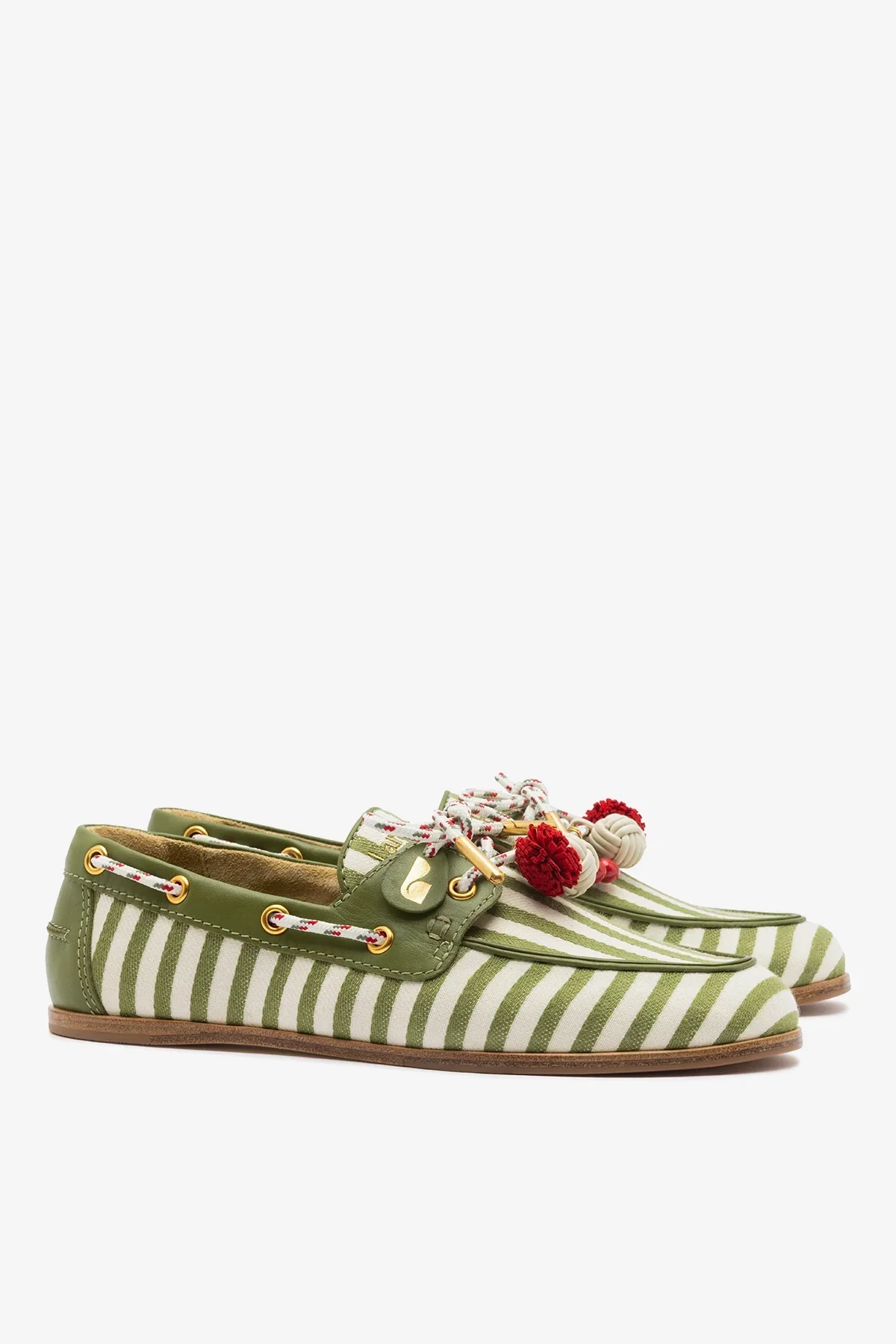 Mocassim Boat Shoe Cyprus Lona Listrada Verde - Image 3