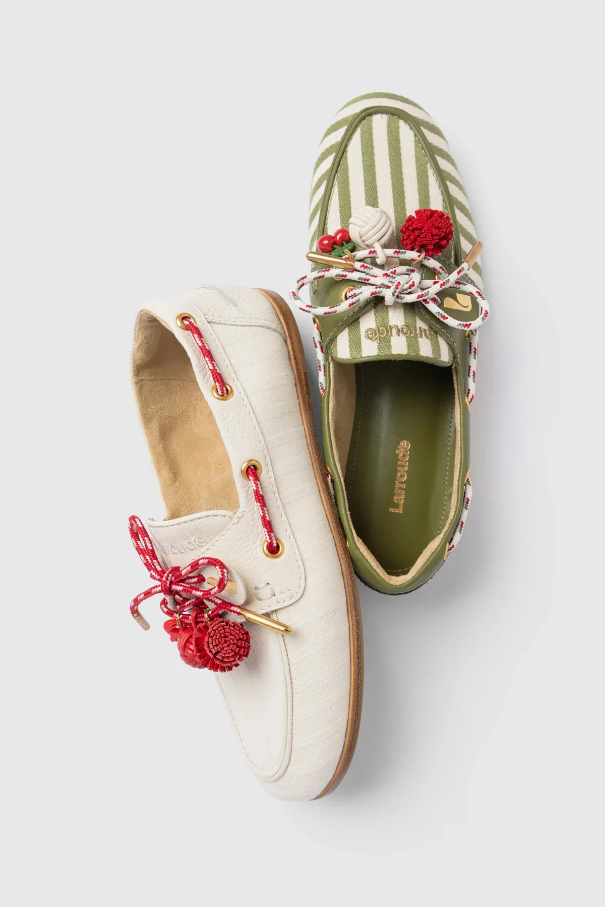 Mocassim Boat Shoe Cyprus Lona Listrada Verde - Image 5