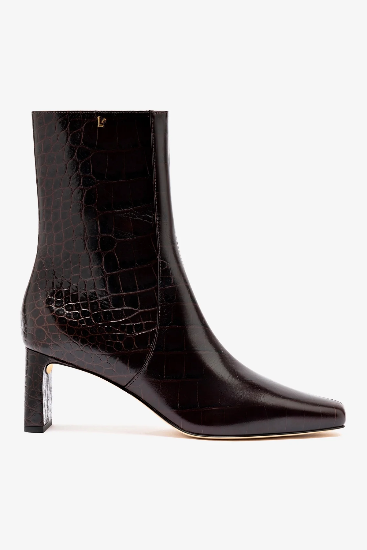 Bota Alexis Couro Croco Marrom