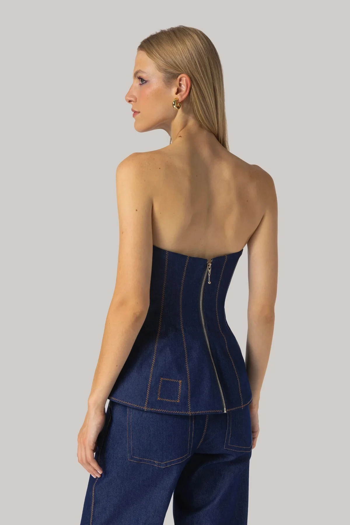Blusa Bustiê Claire Jeans Azul - Image 3