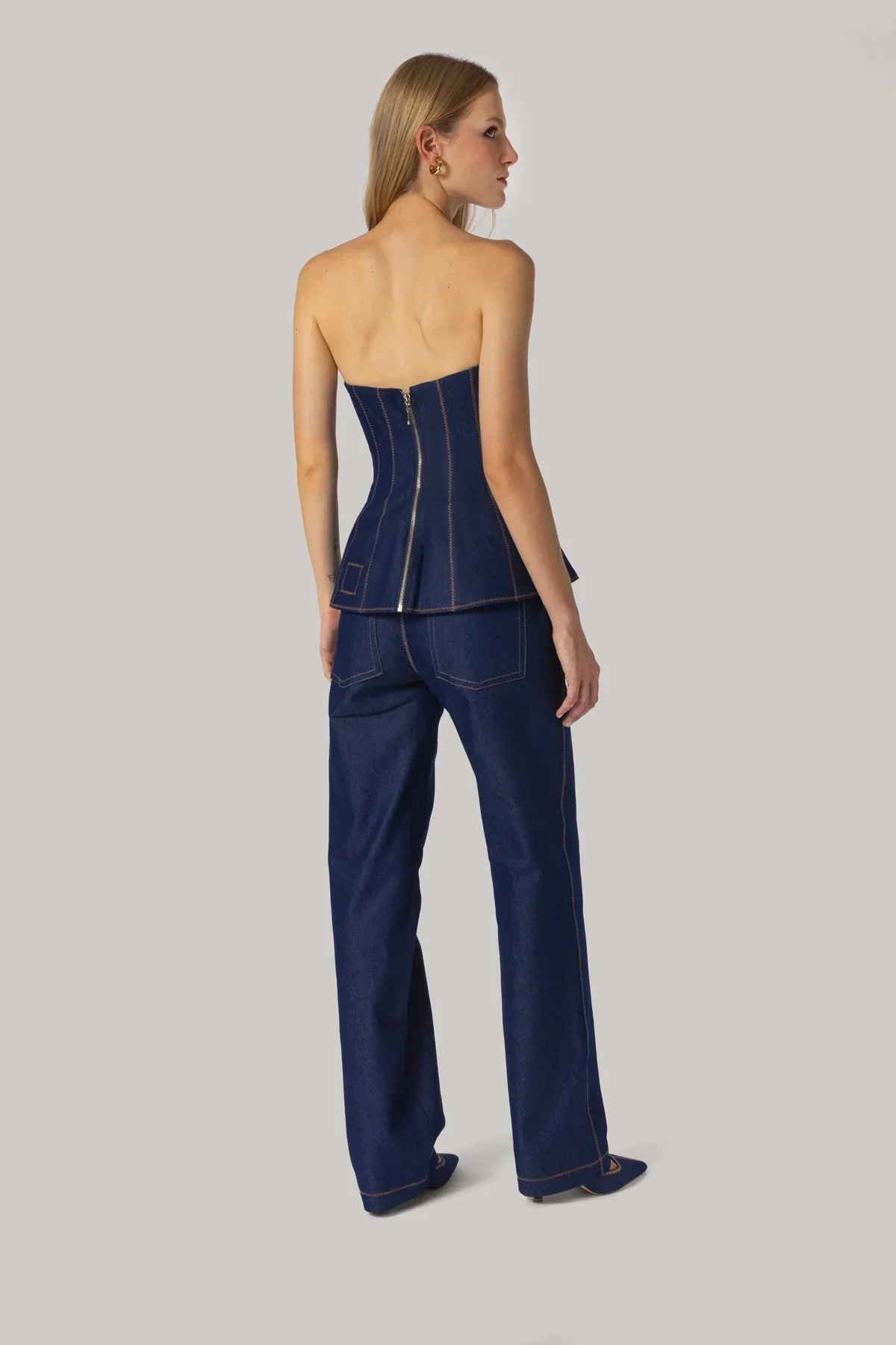 Blusa Bustiê Claire Jeans Azul - Image 4