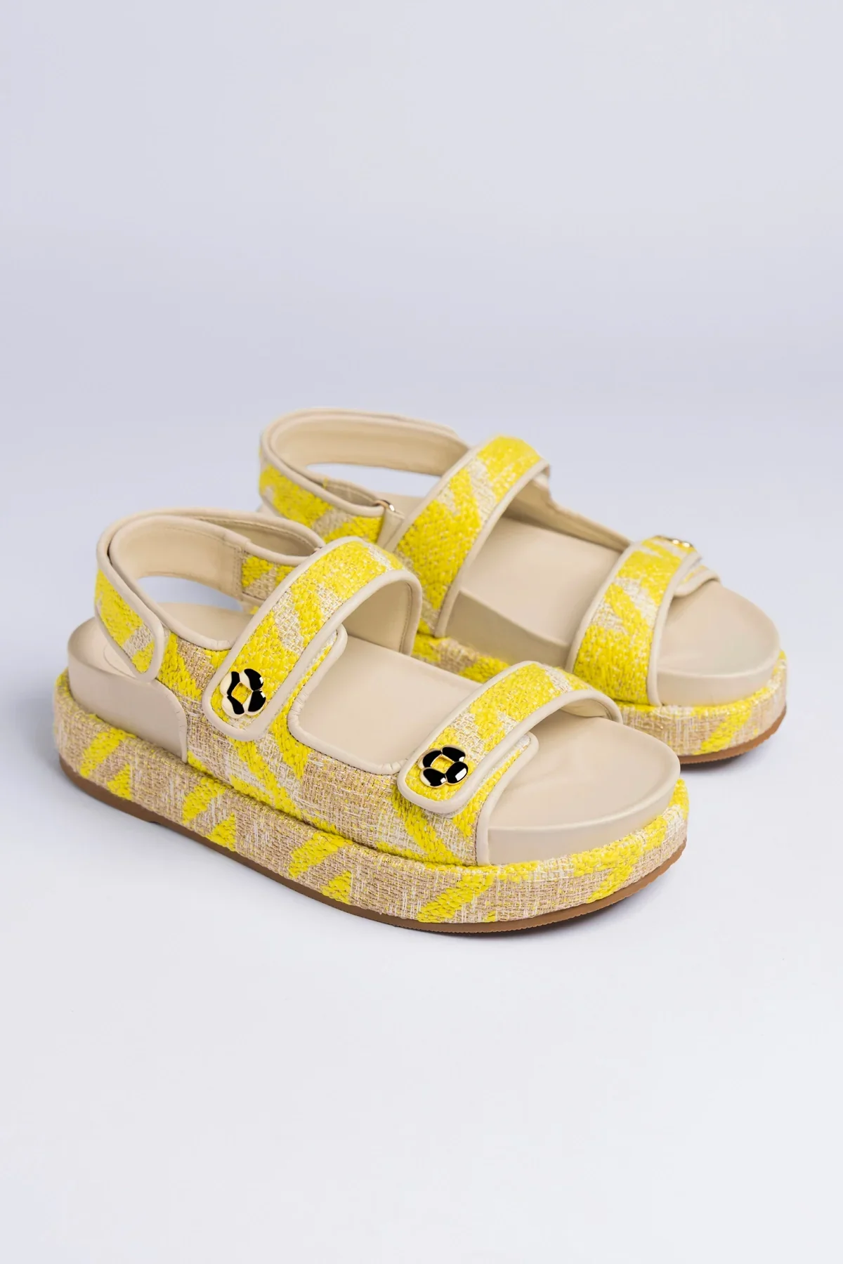 Sandalia Jetty Malha Estampado Amarelo - Image 6