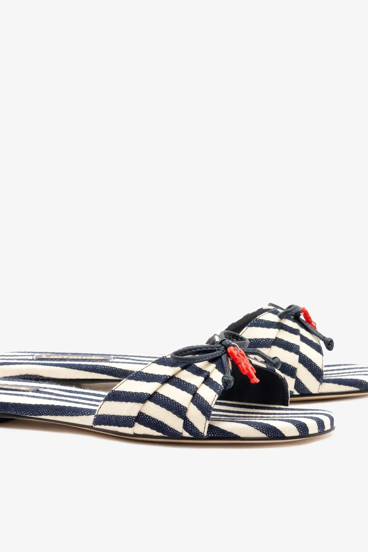 Flat Bardot Lona Listrado Azul - Image 3