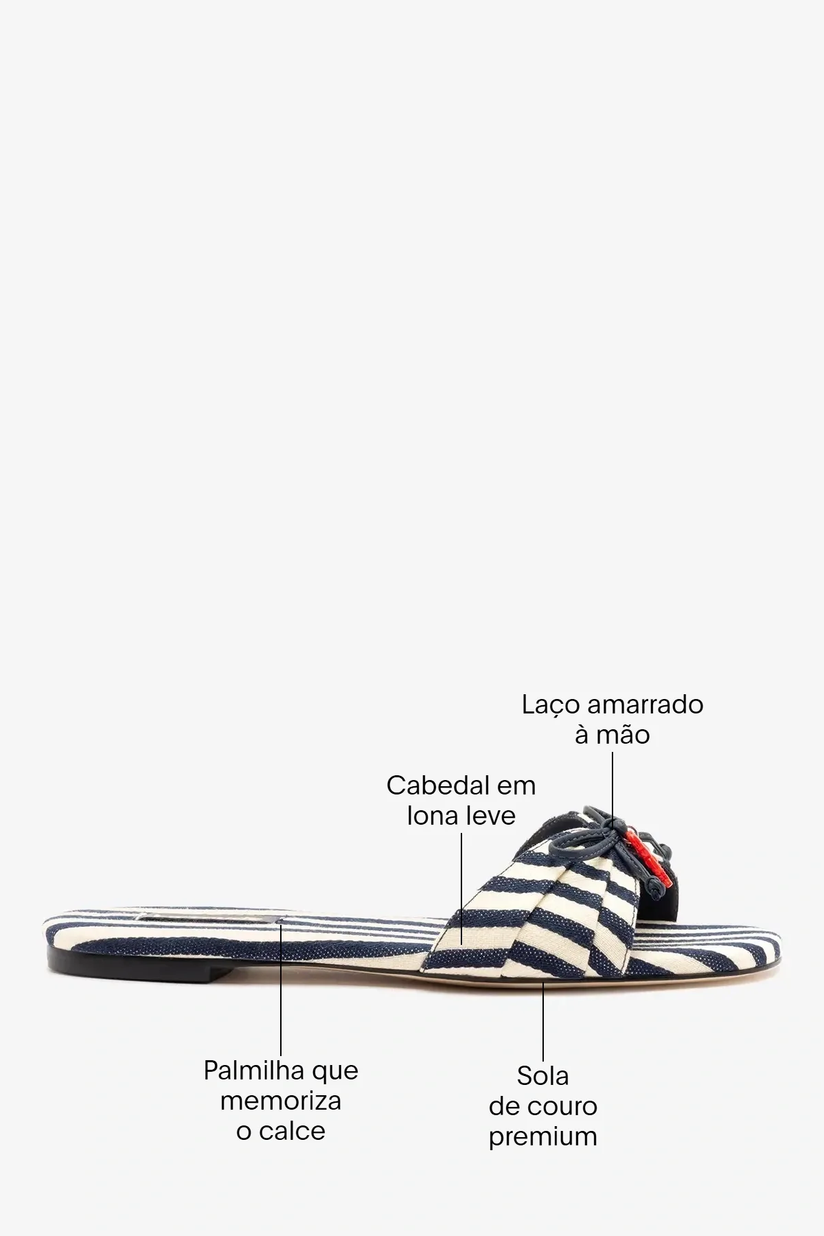 Flat Bardot Lona Listrado Azul - Image 4
