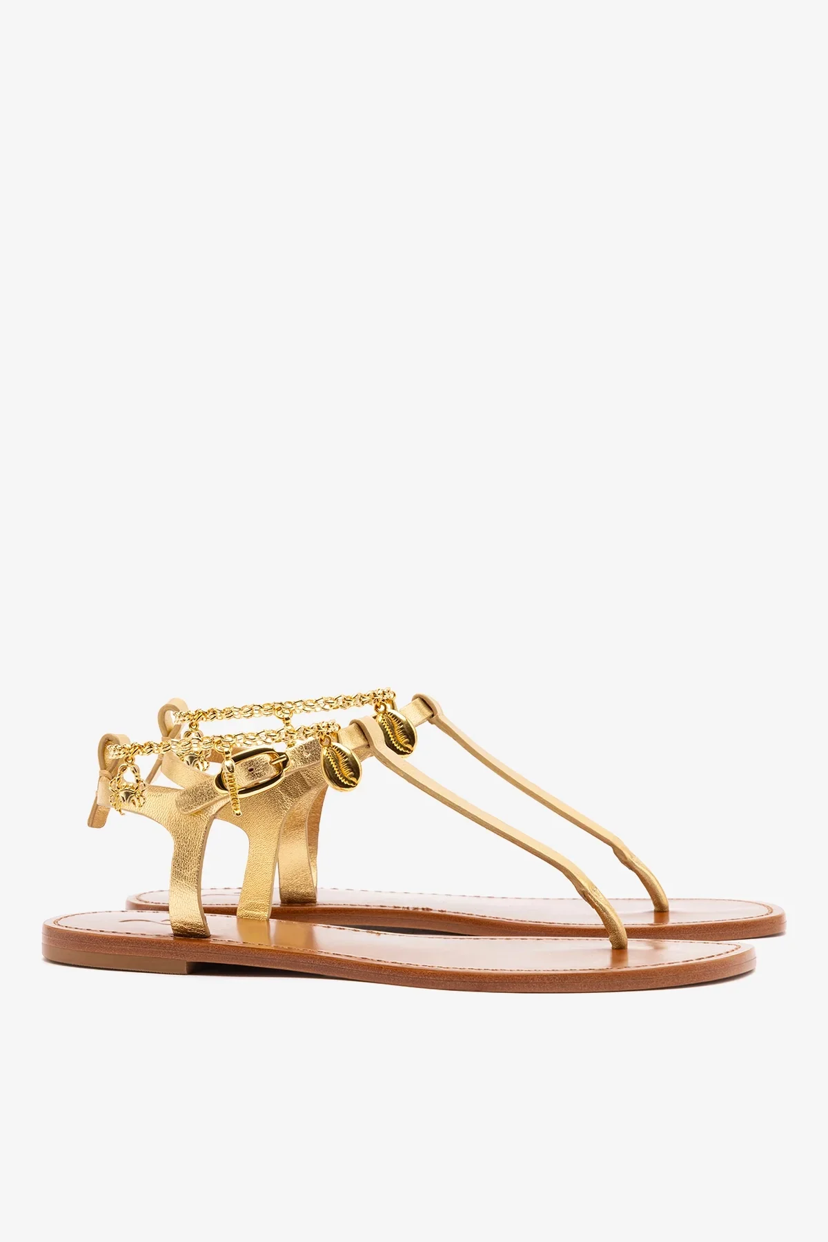 Sandália Flat Gipsy Couro Dourado - Image 3