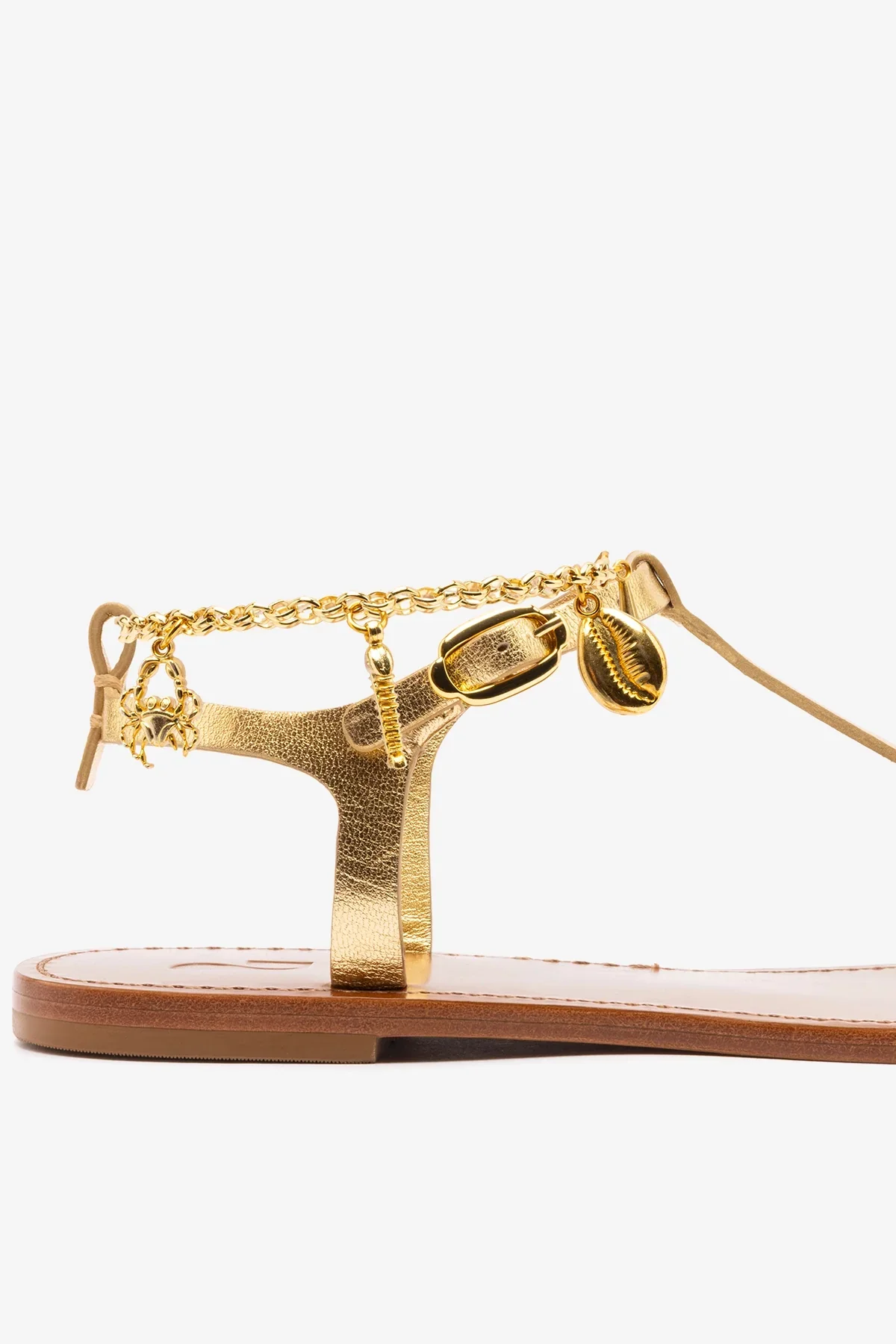 Sandália Flat Gipsy Couro Dourado - Image 4