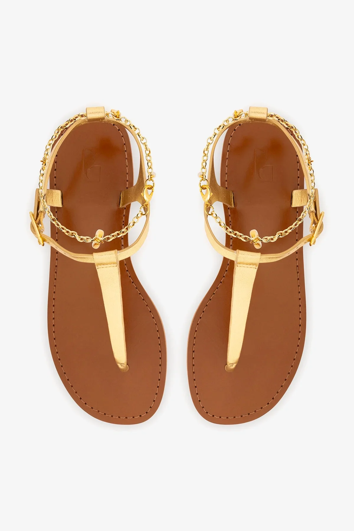 Sandália Flat Gipsy Couro Dourado - Image 7
