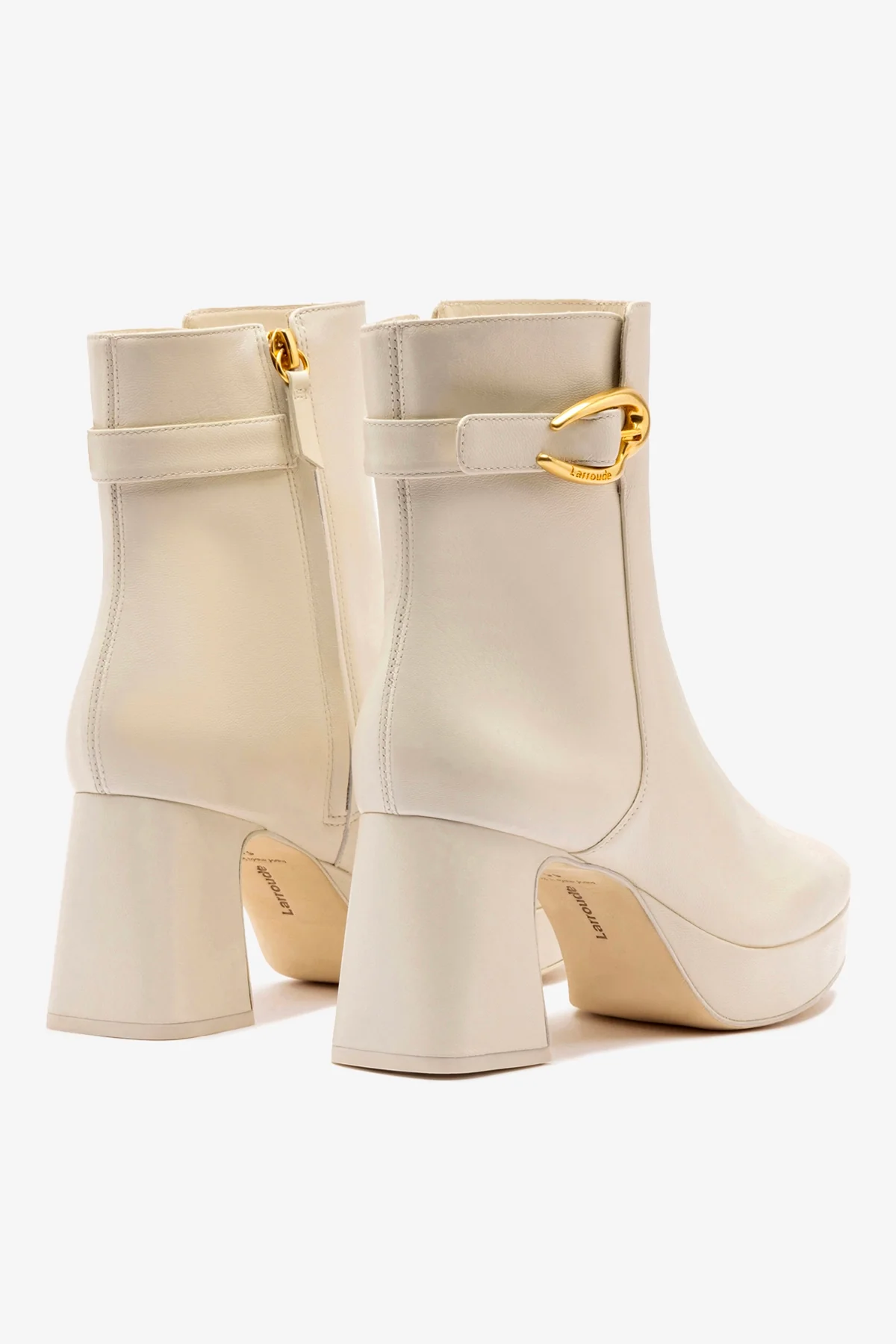 Bota Plataforma Dolly Verona Low Couro Off White - Image 7