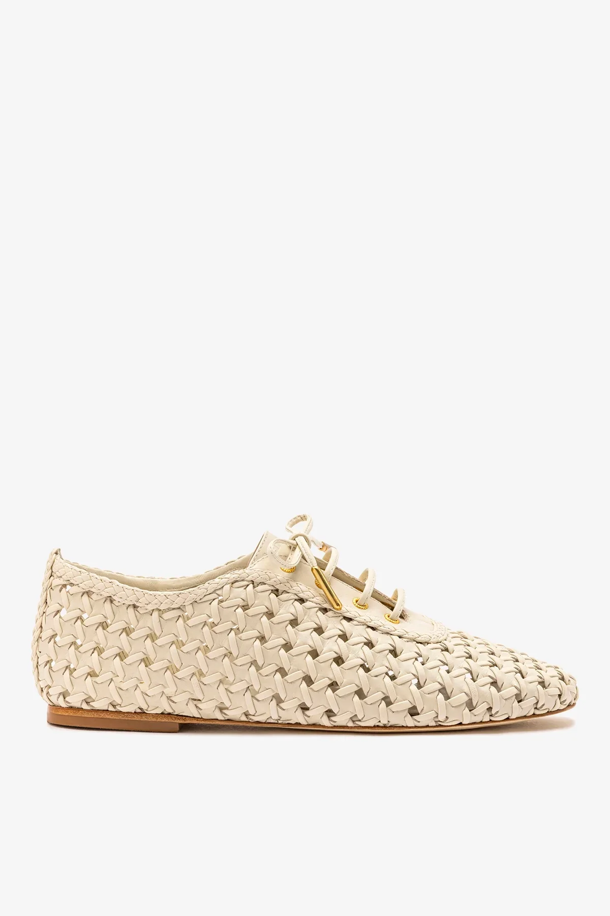 Tênis Liza Macramê Couro Off White