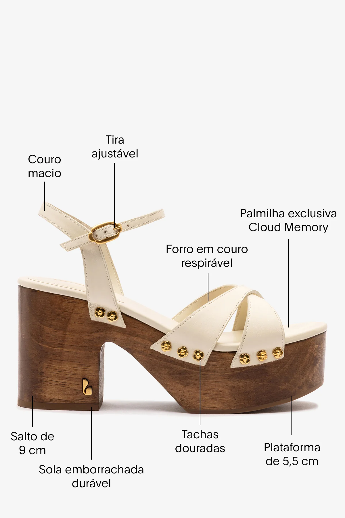 Sandália Plataforma Talitha Couro Off White - Image 5