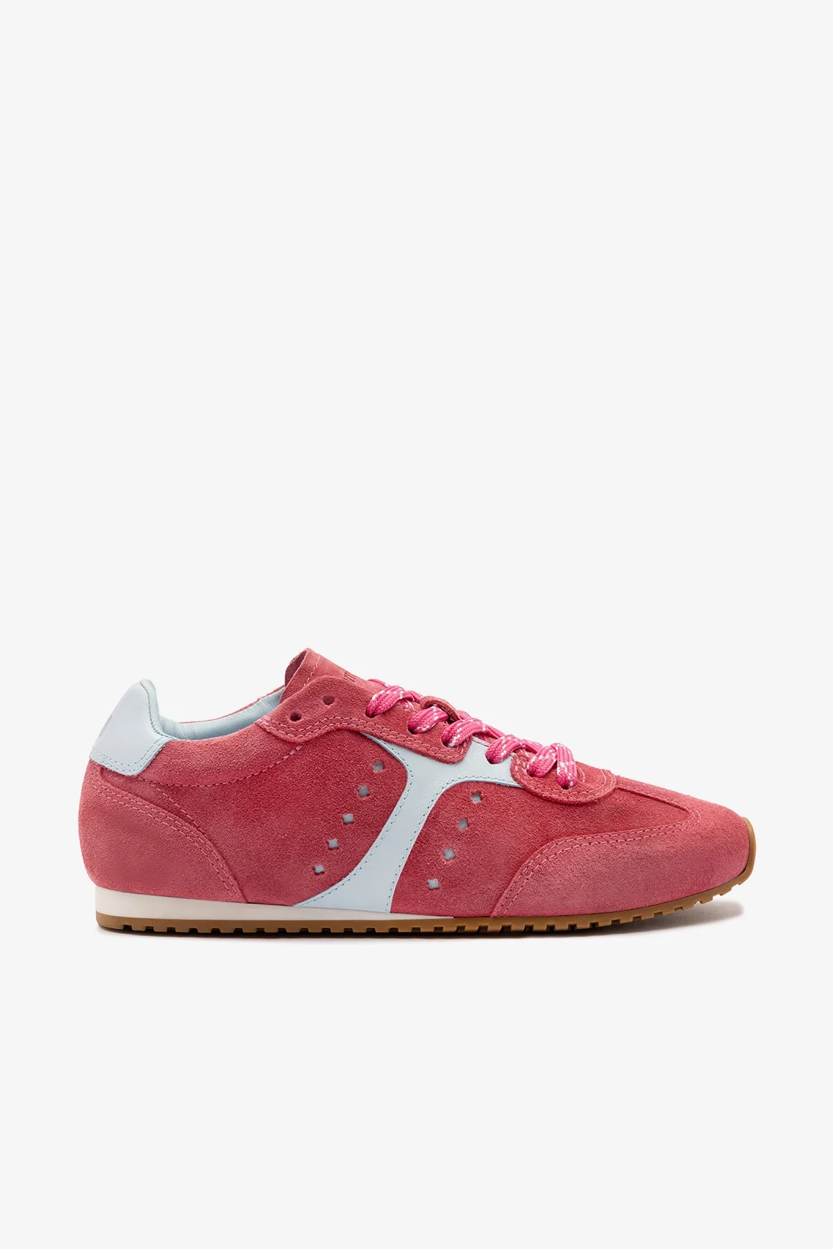 Tênis Stella Camurça Rosa e Couro Azul