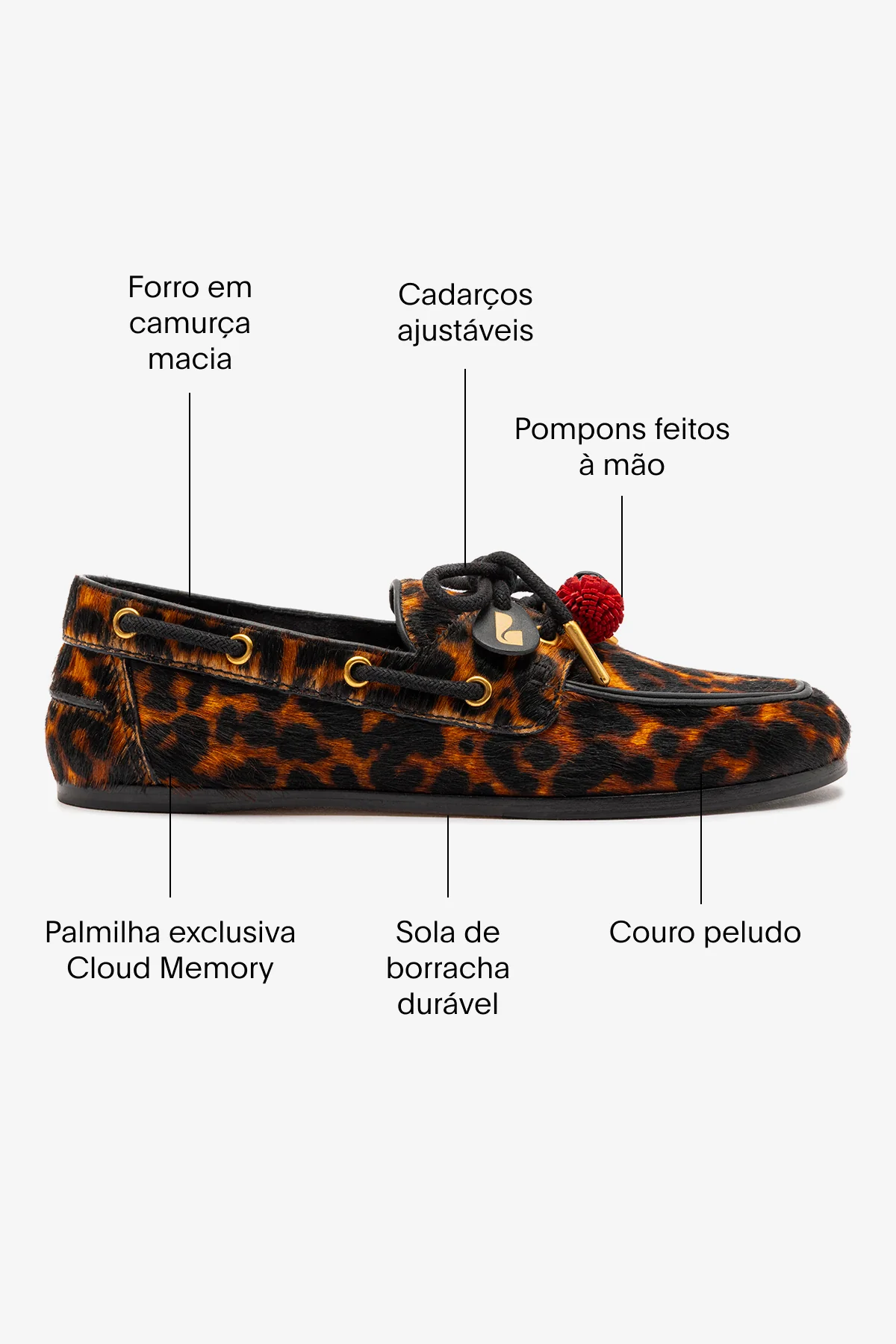 Mocassim Boat Shoe Cyprus Couro Leopardo - Image 5