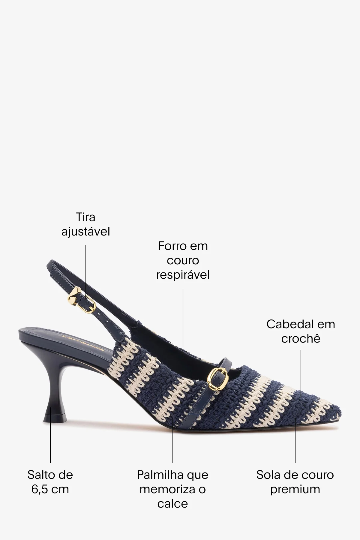 Slingback Ines Crochê Listrado Azul - Image 4