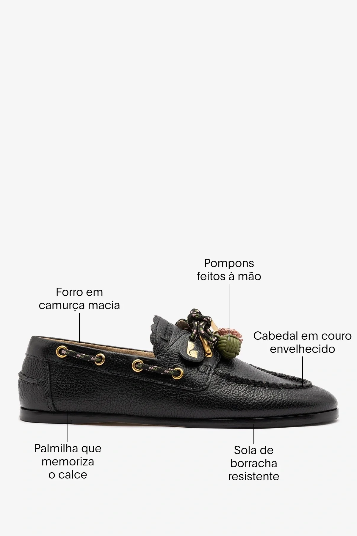 Mocassim Boat Shoe Cyprus Couro Preto - Image 5