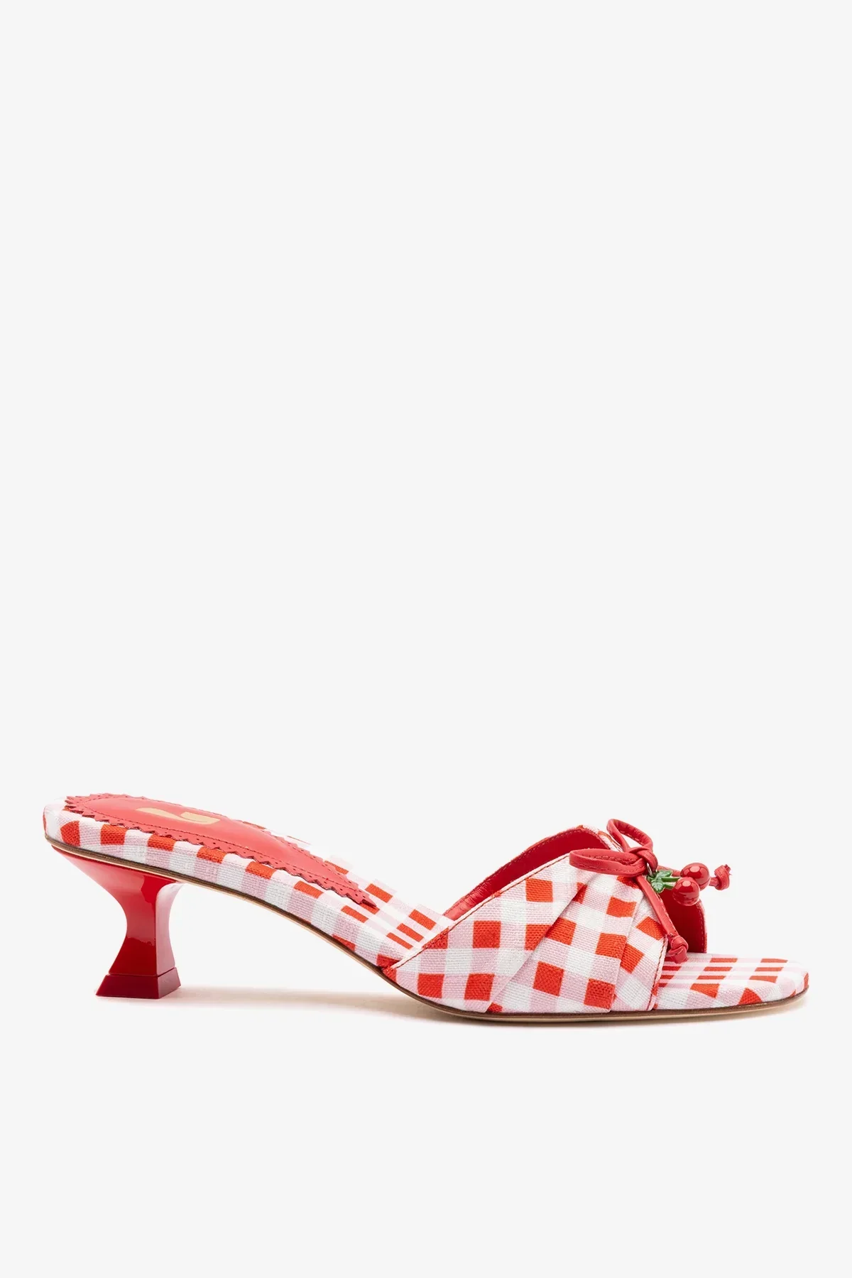 Mule Bardot Estampado Vermelho