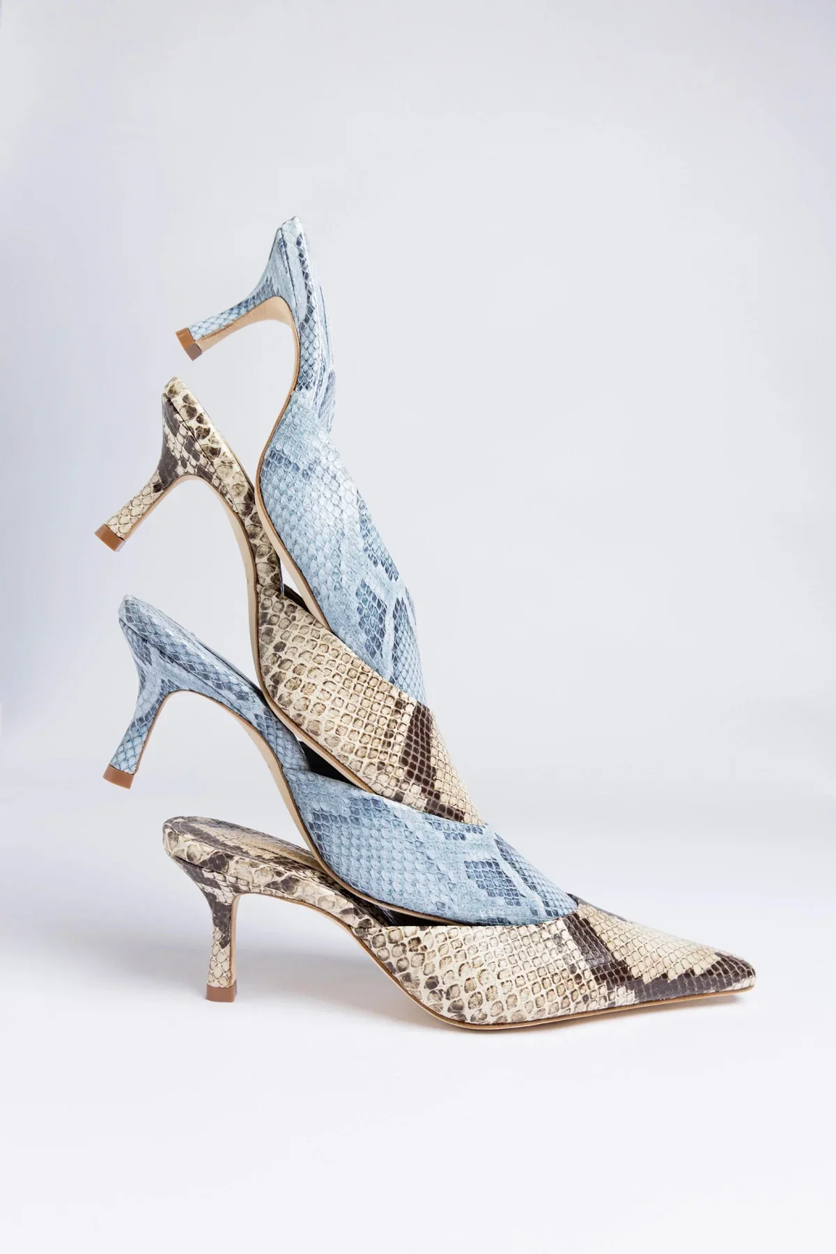 Mule Carine Couro Cobra Bege - Image 5