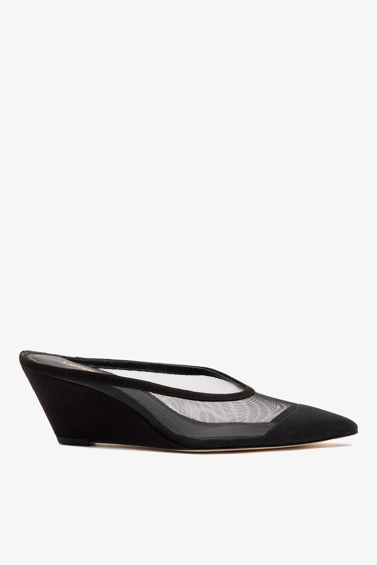 Mule Loulou Mesh Camurça Preto