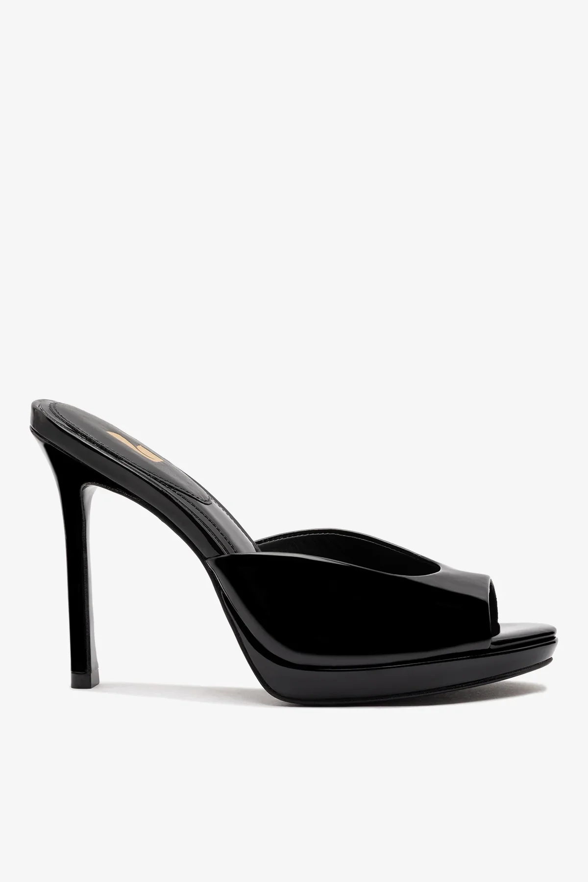 Mule Plataforma Jasmine Couro Verniz Preto
