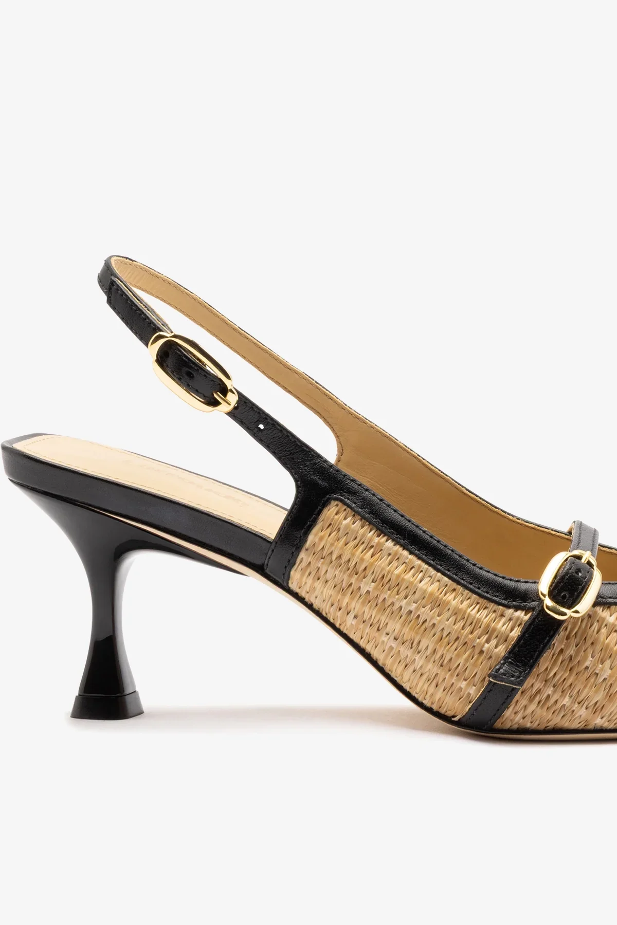 Slingback Ines Ráfia Natural e Couro Preto - Image 4