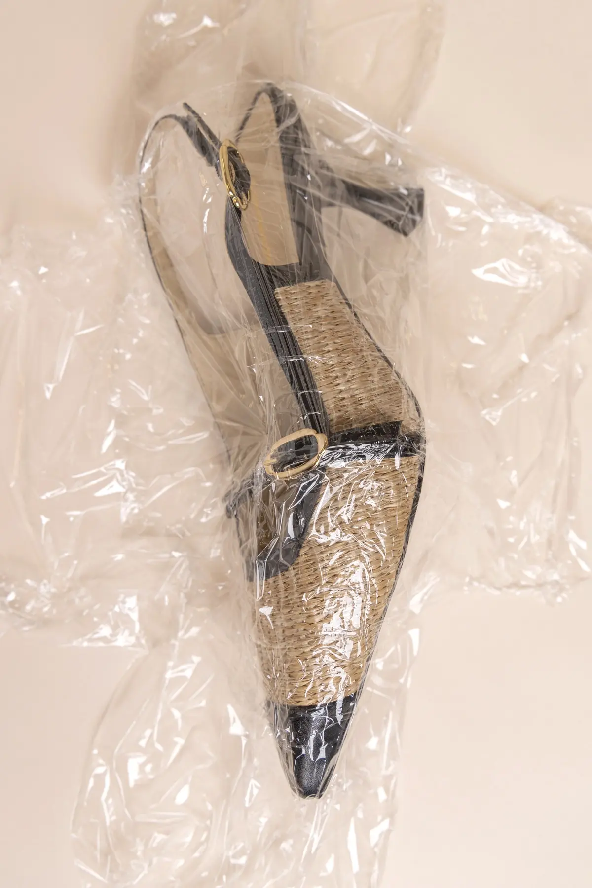 Slingback Ines Ráfia Natural e Couro Preto - Image 6