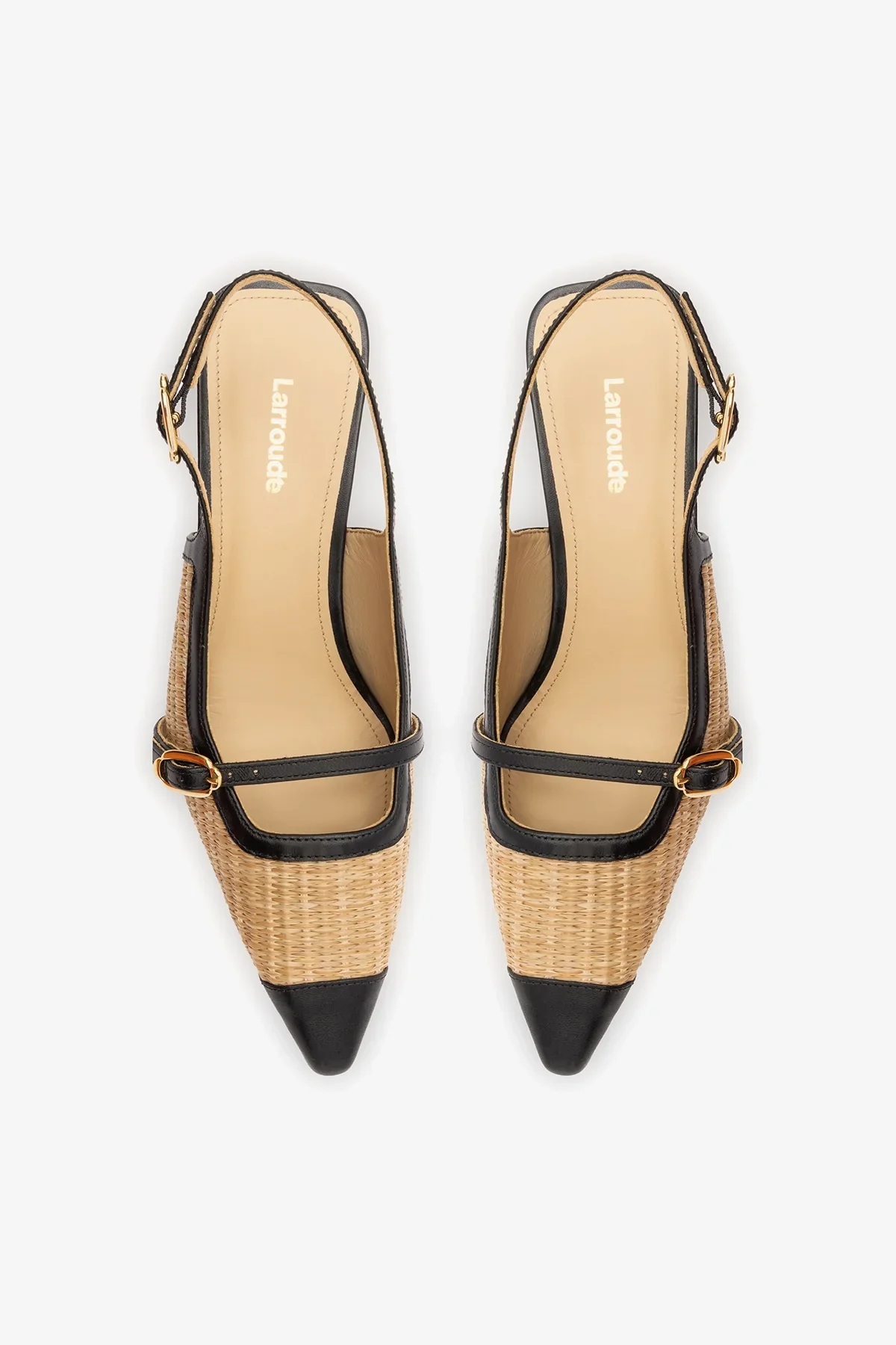 Slingback Ines Ráfia Natural e Couro Preto - Image 7