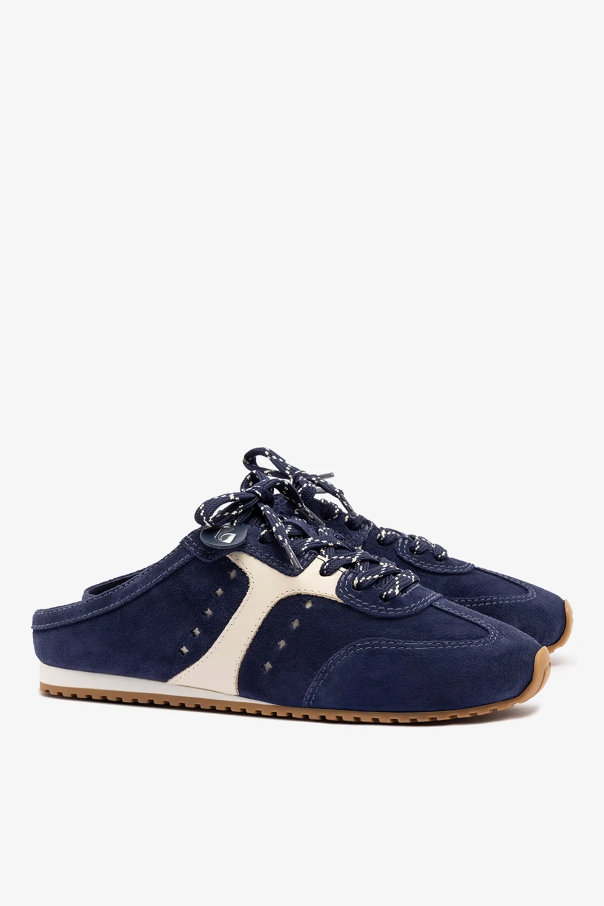 Mule Stella Camurça Azul e Couro Off White - Image 3