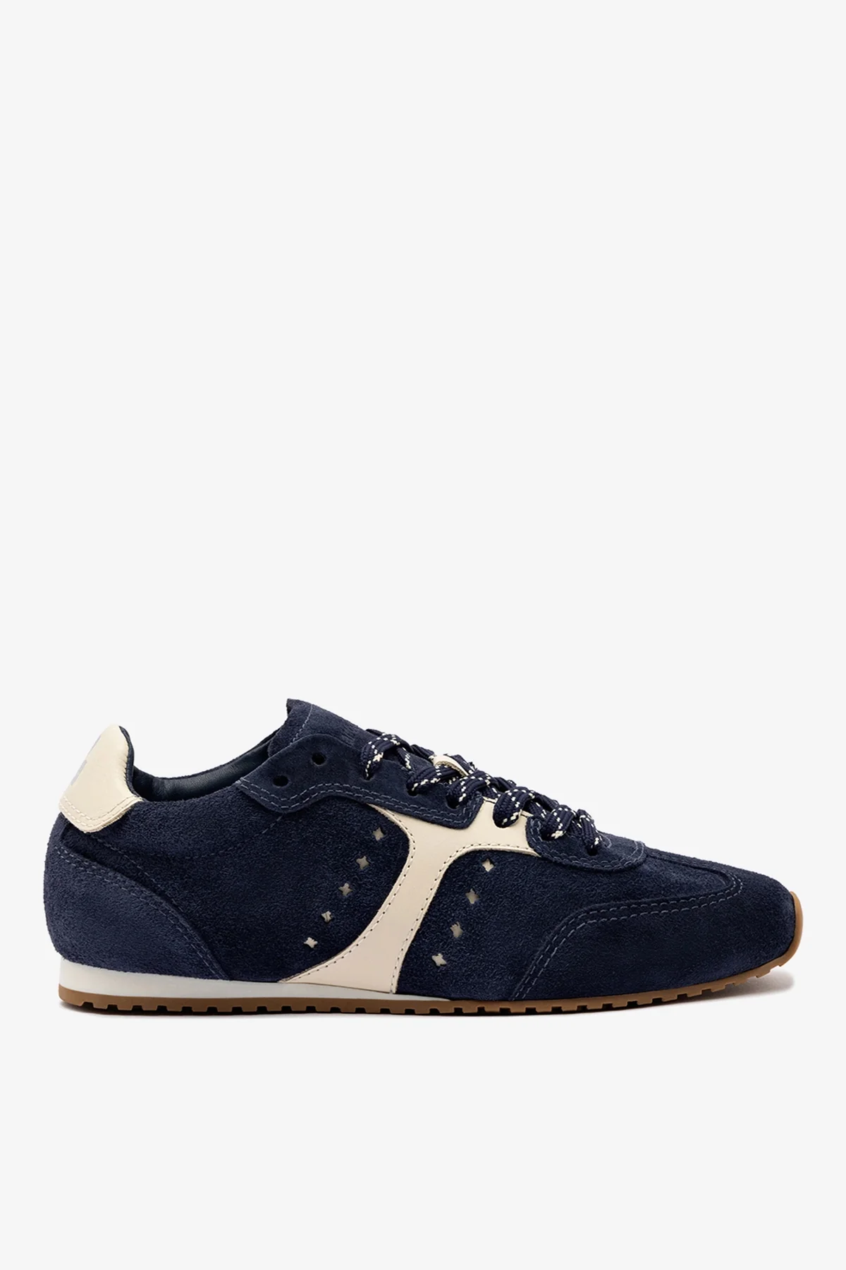 Tênis Stella Camurça Azul e Couro Off White