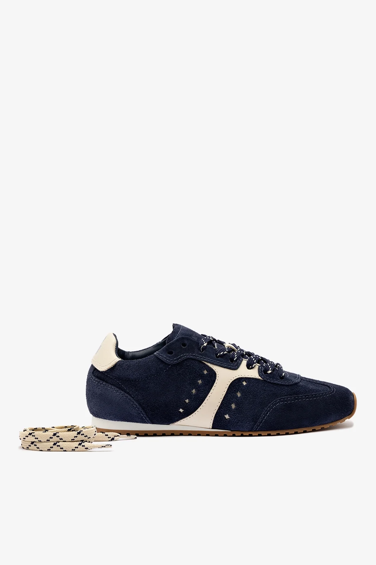 Tênis Stella Camurça Azul e Couro Off White - Image 4