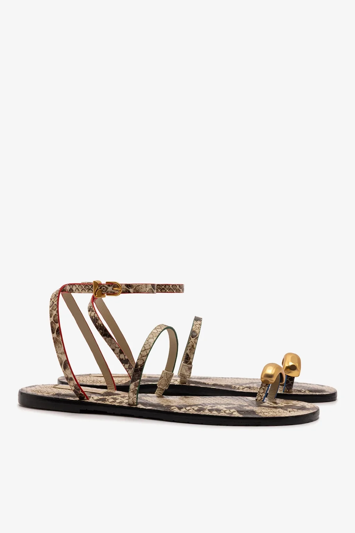 Flat Biarritz Couro Cobra Bege - Image 3
