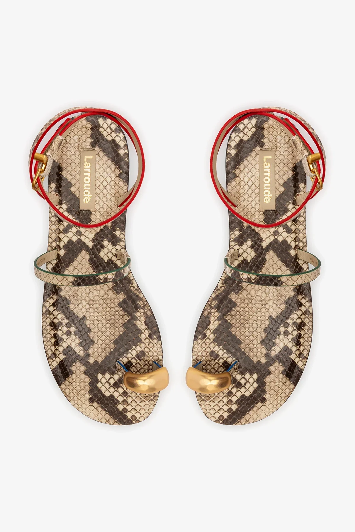 Flat Biarritz Couro Cobra Bege - Image 6