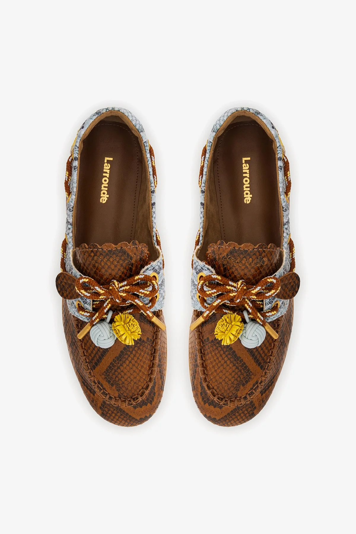 Mocassim Boat Shoe Cyprus Couro Cobra Marrom, Azul e Amarelo - Image 7