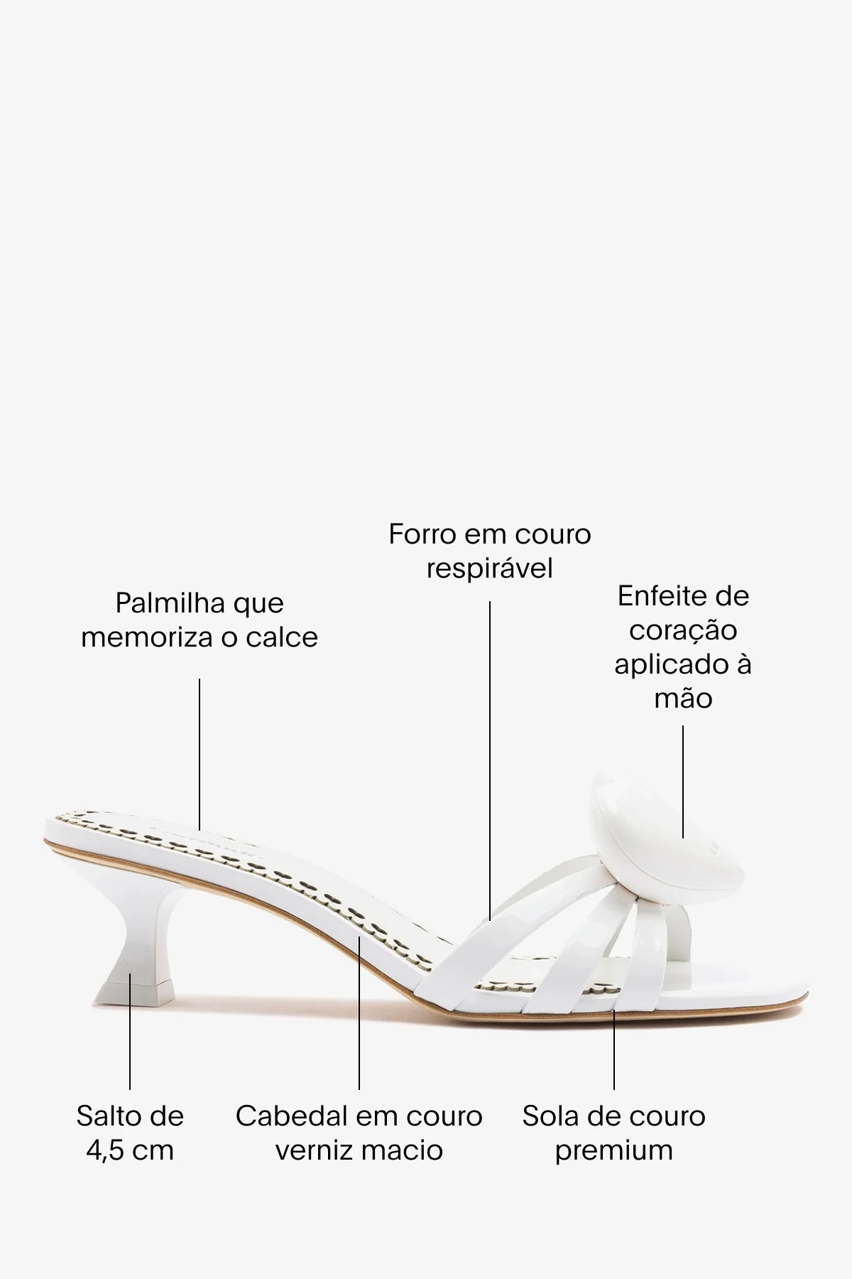 Mule Amore Couro Verniz Branco - Image 5