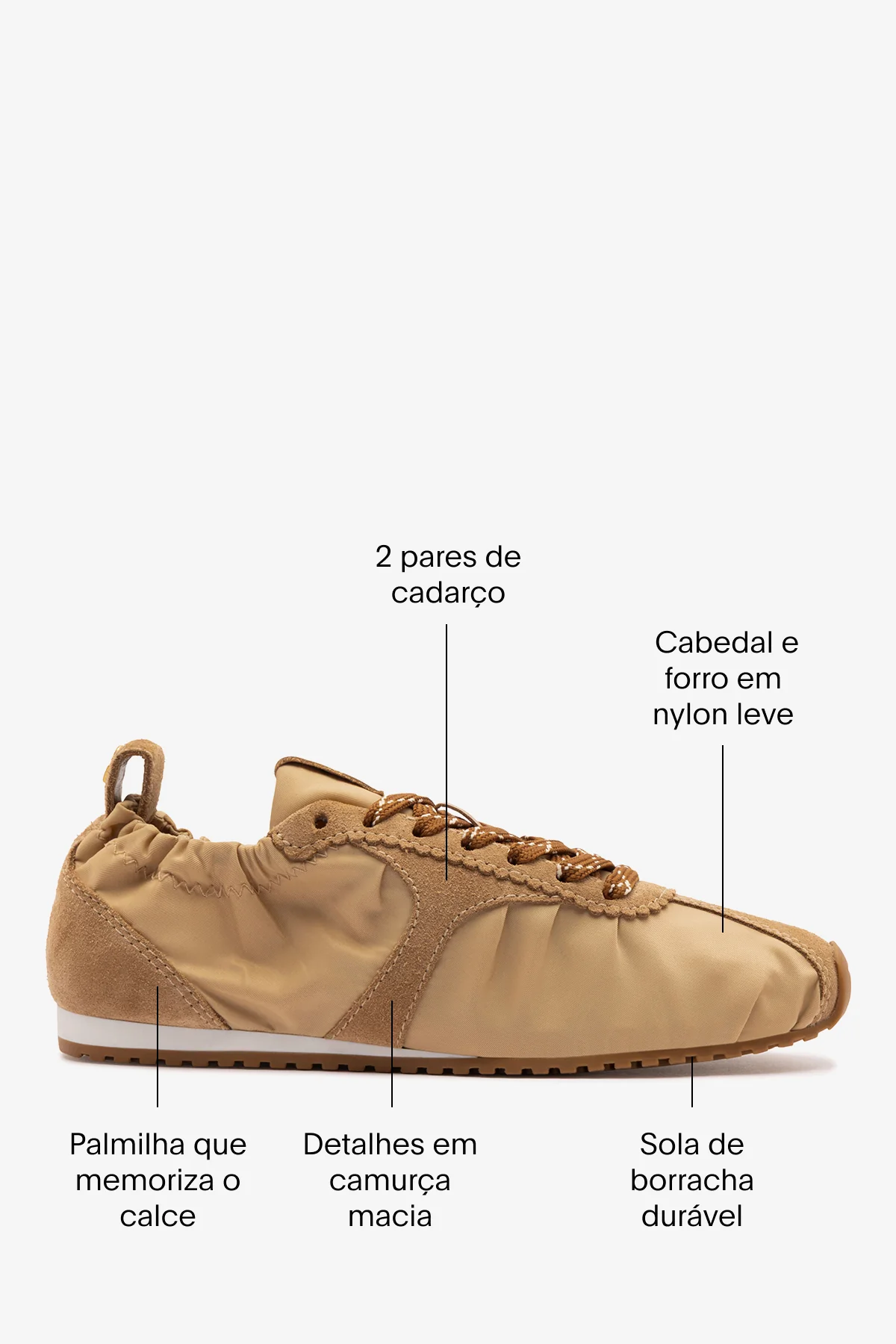 Tênis Stella Lite Nylon e Camurça Caramelo - Image 6