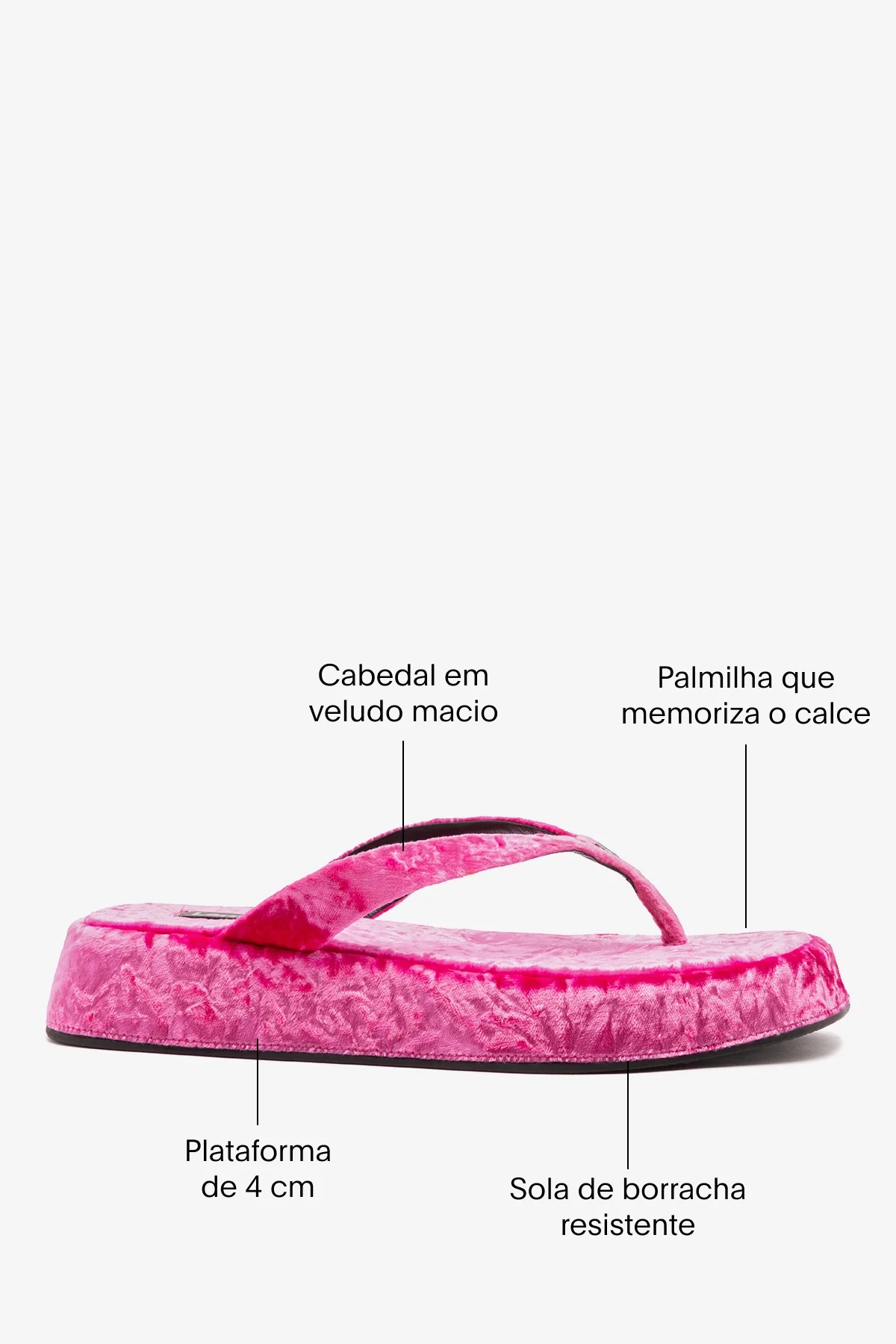 Sandália Roxy Veludo Rosa - Image 5