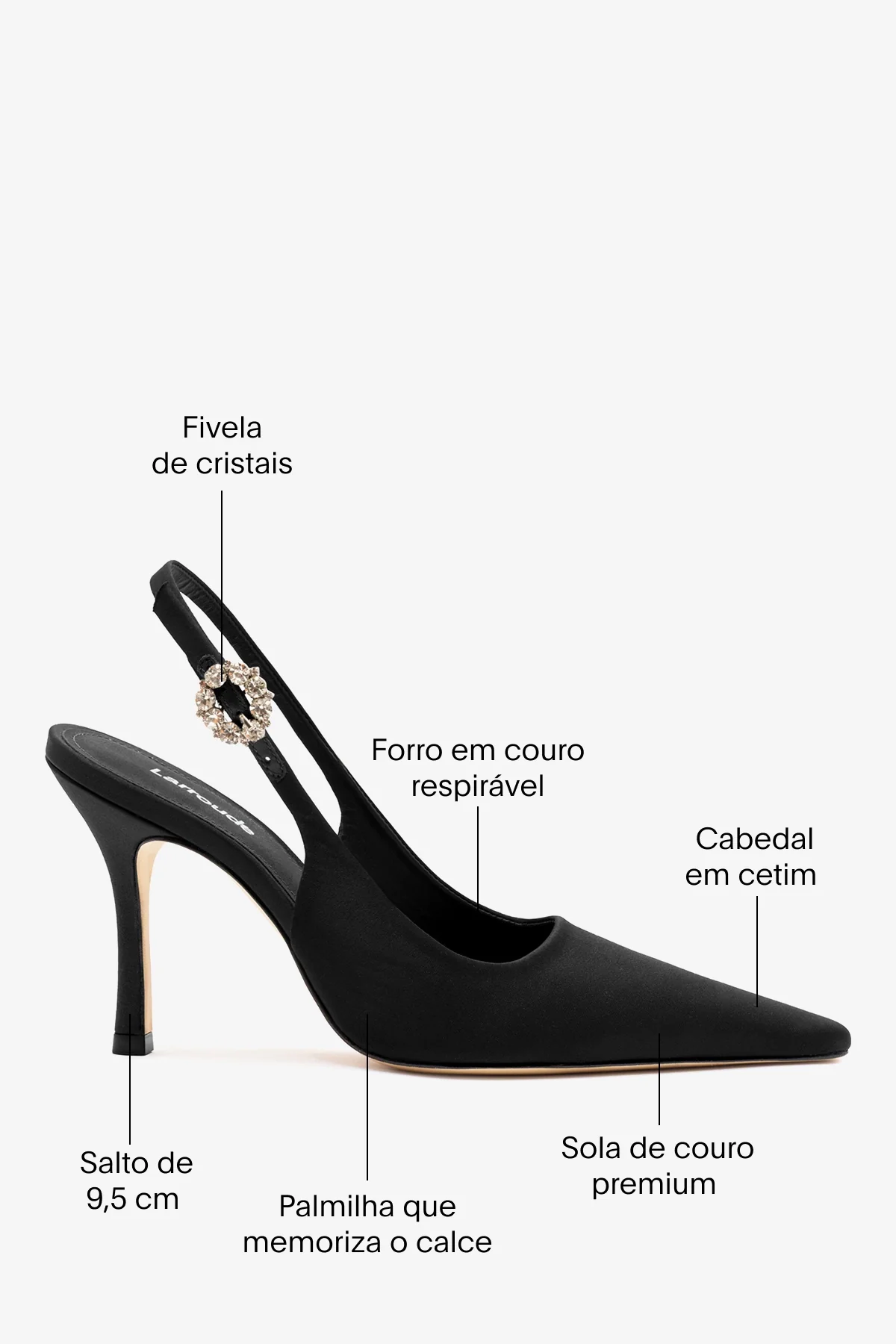 Slingback Carine Cetim Preto - Image 5