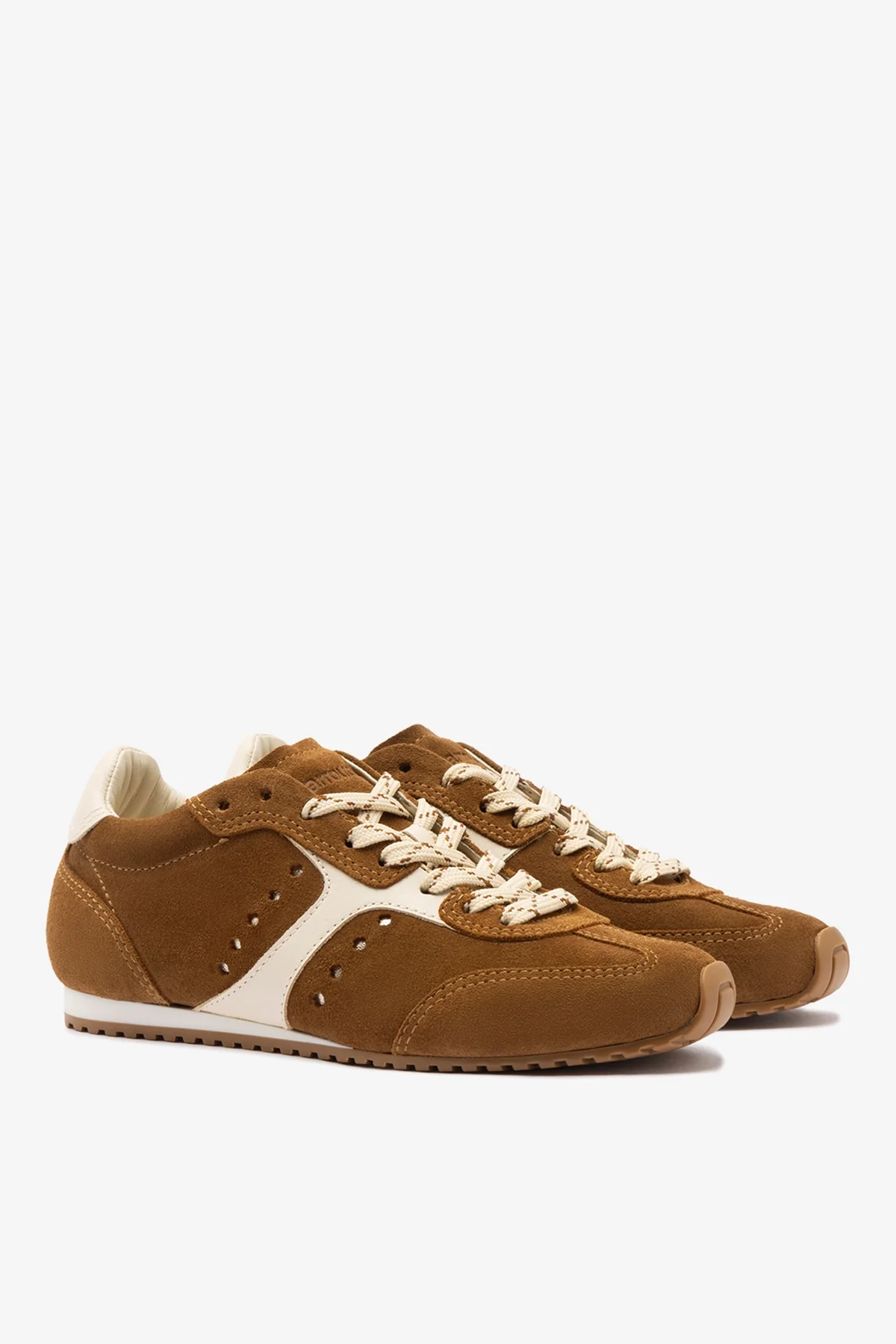 Tênis Stella Camurça Marrom e Couro Off White - Image 3