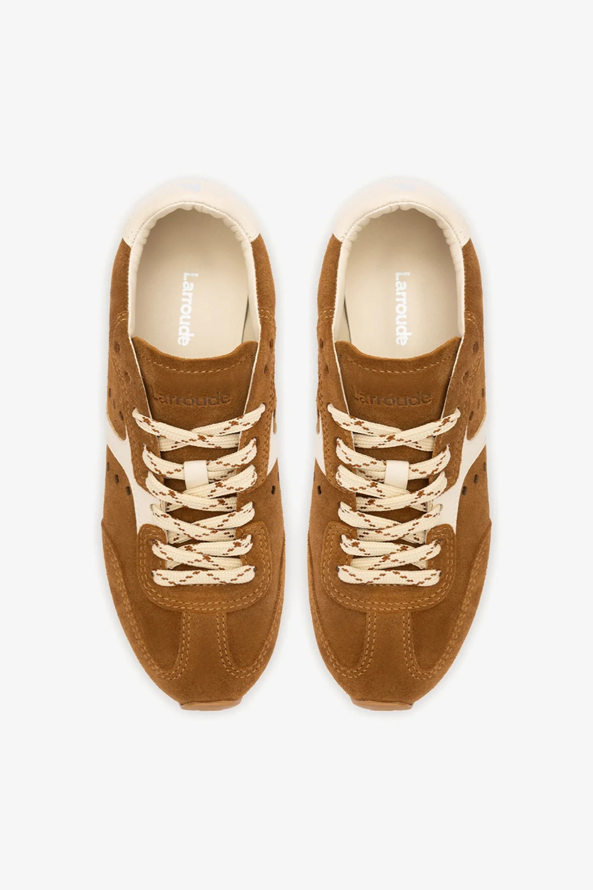 Tênis Stella Camurça Marrom e Couro Off White - Image 8
