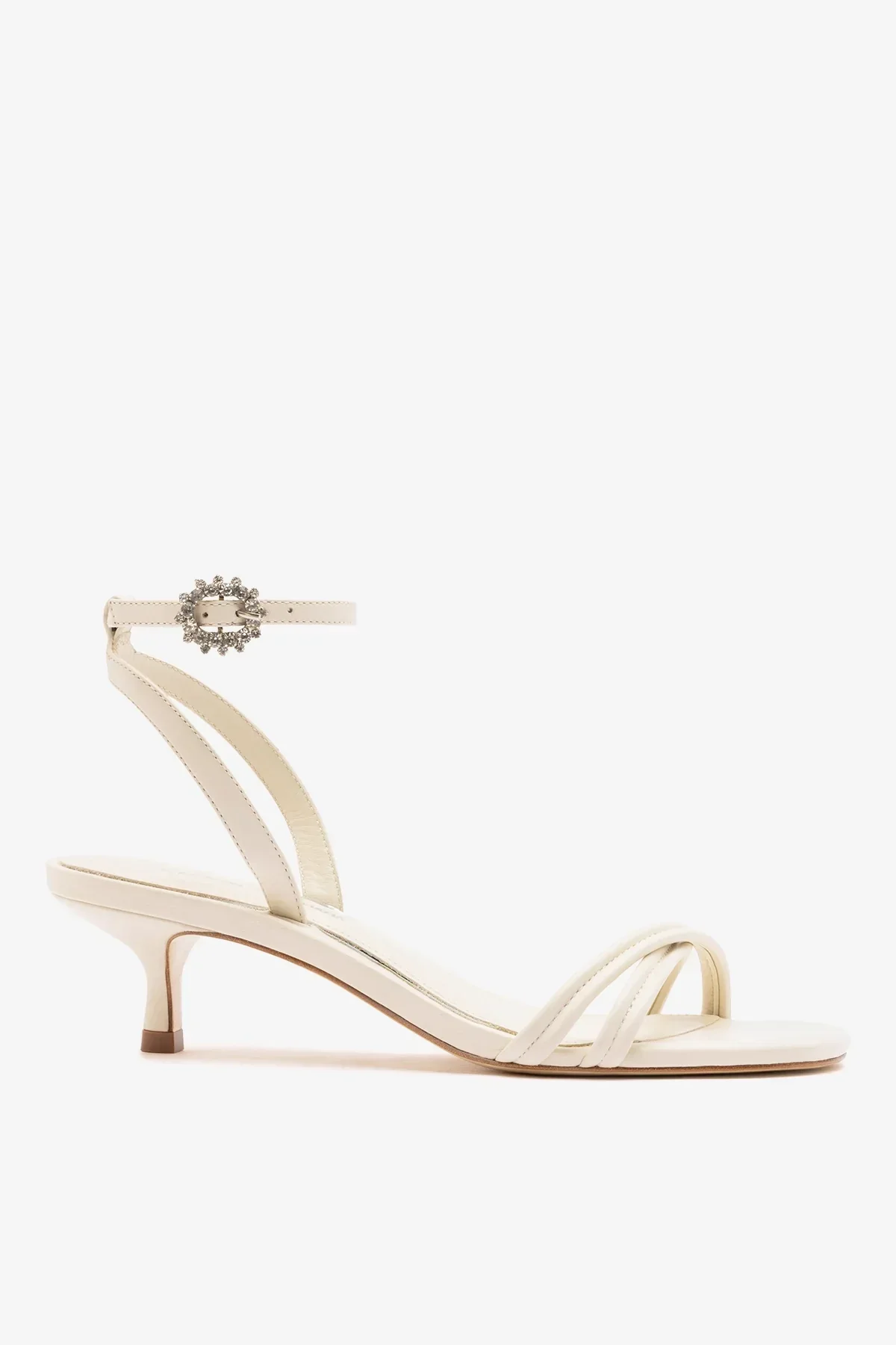 Larroudé x Markarian: Sandália Annie Mini Couro Off White
