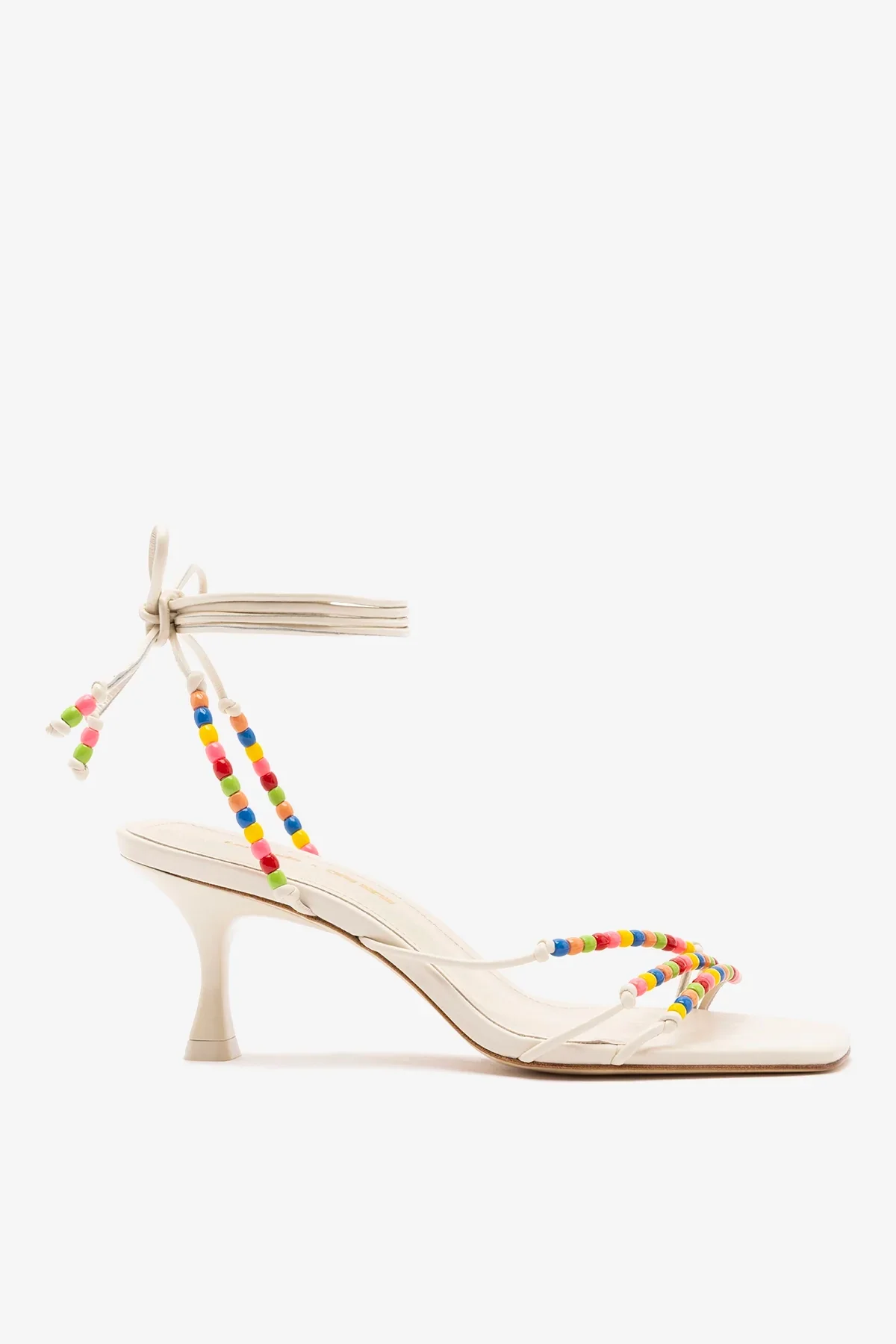 Larroudé x Ciao Lucia: Sandália Eloisa Couro Off White