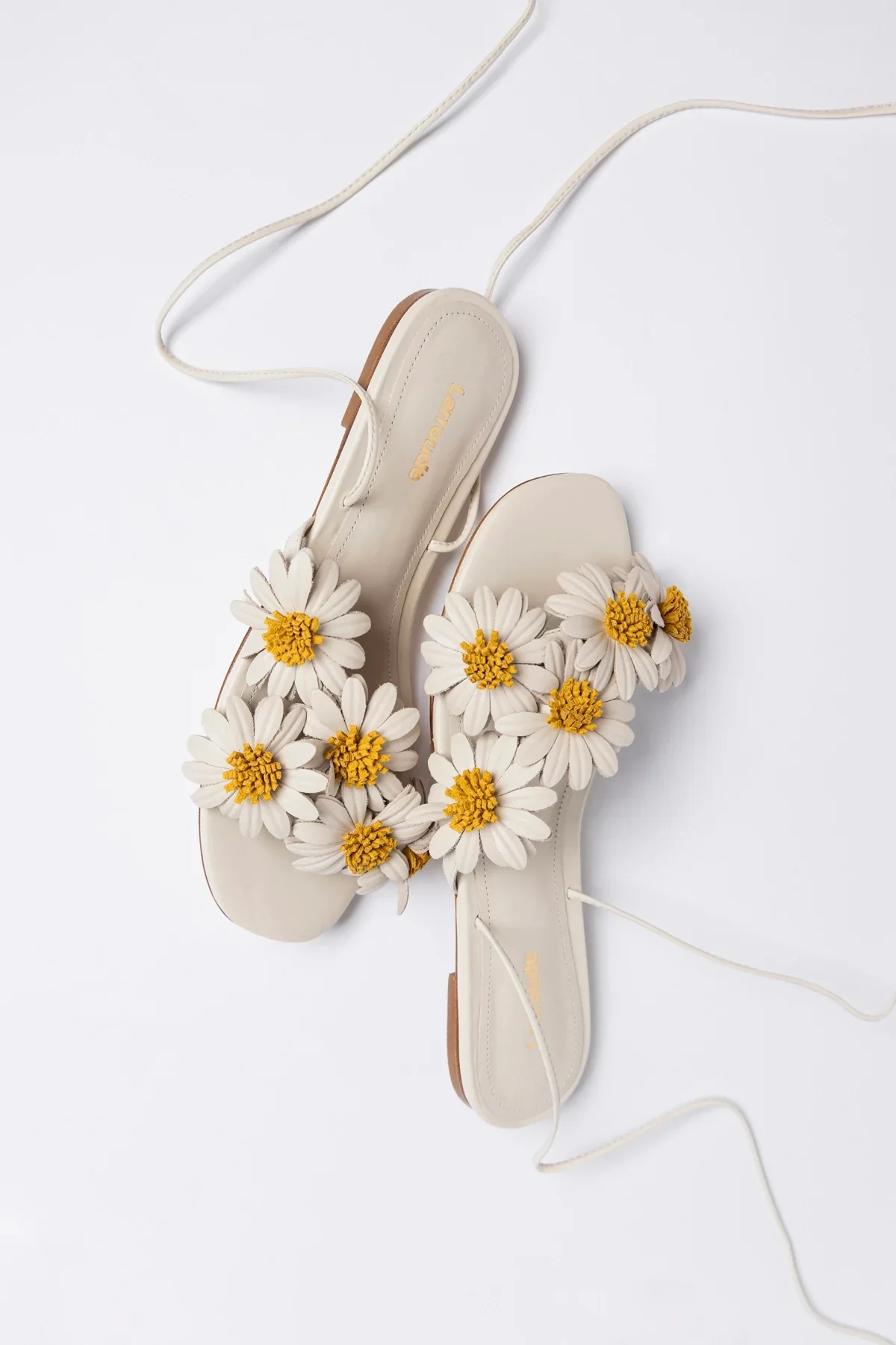 Sandália Flat Fiore Couro Off White - Image 2
