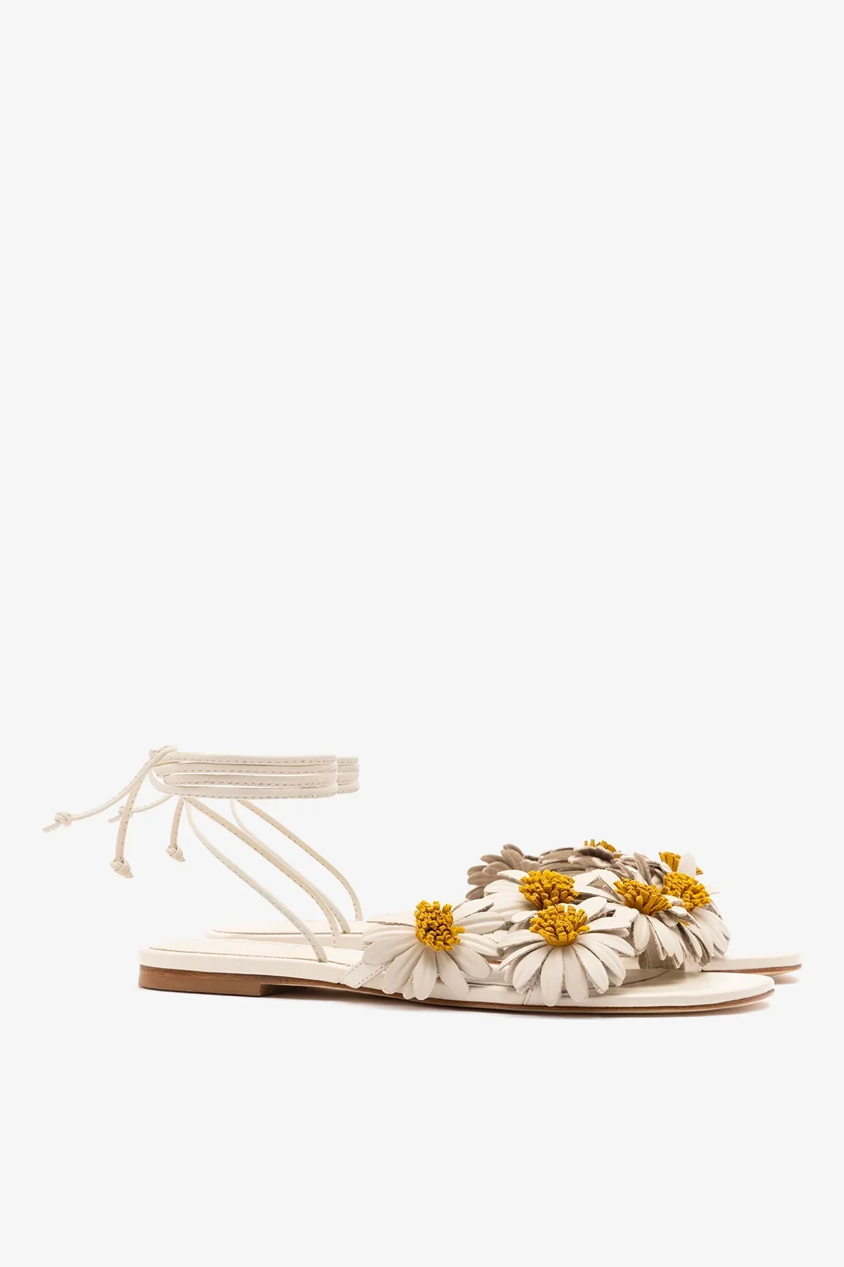 Sandália Flat Fiore Couro Off White - Image 3