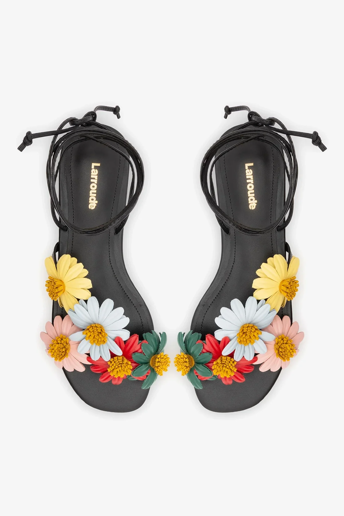 Sandália Flat Fiore Couro Preto - Image 7