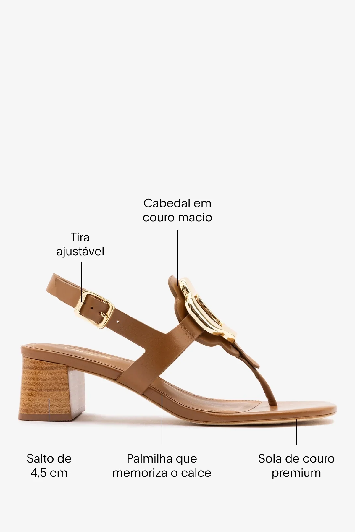 Sandália Margherita Couro Caramelo - Image 5