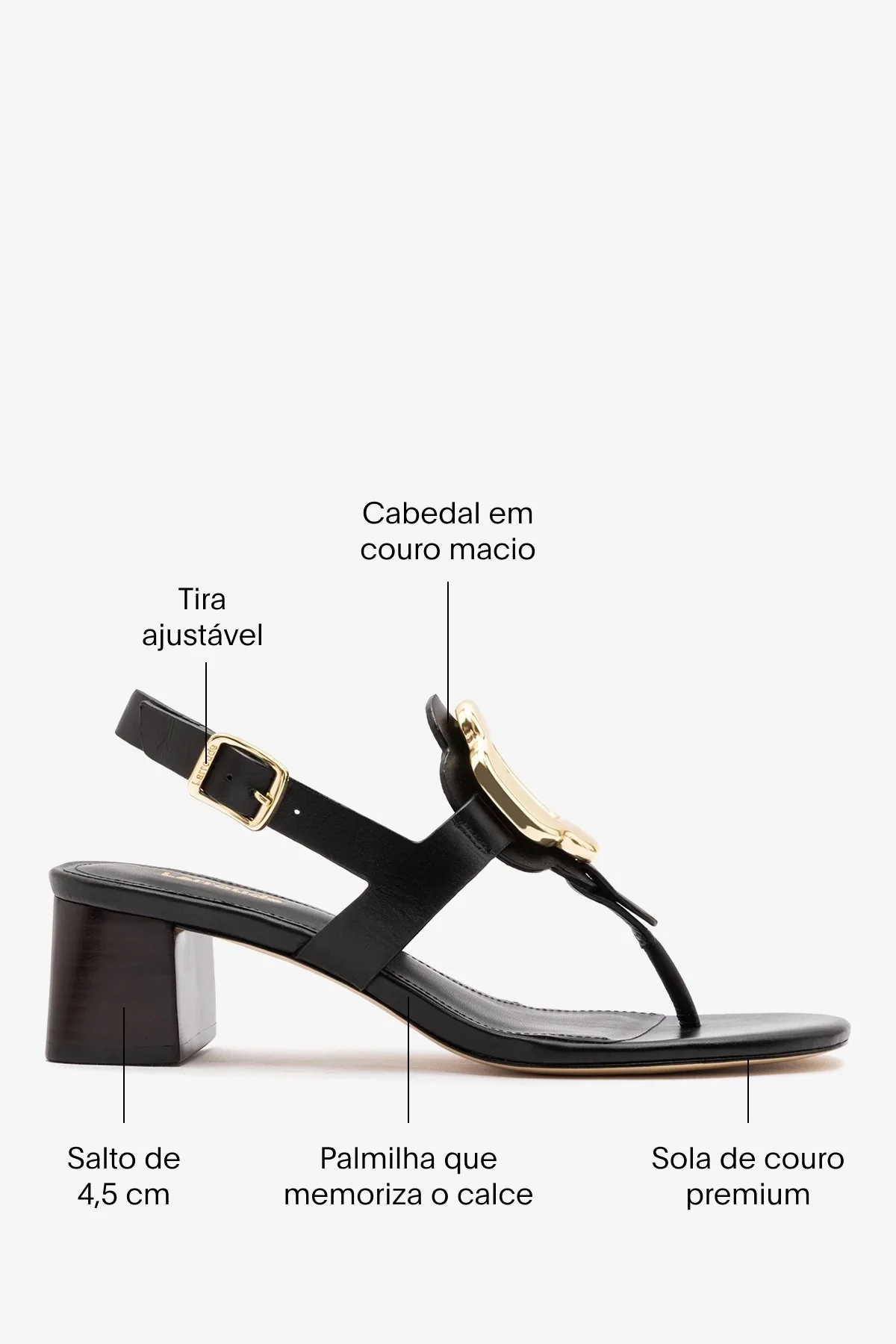 Sandália Margherita Couro Preto - Image 5