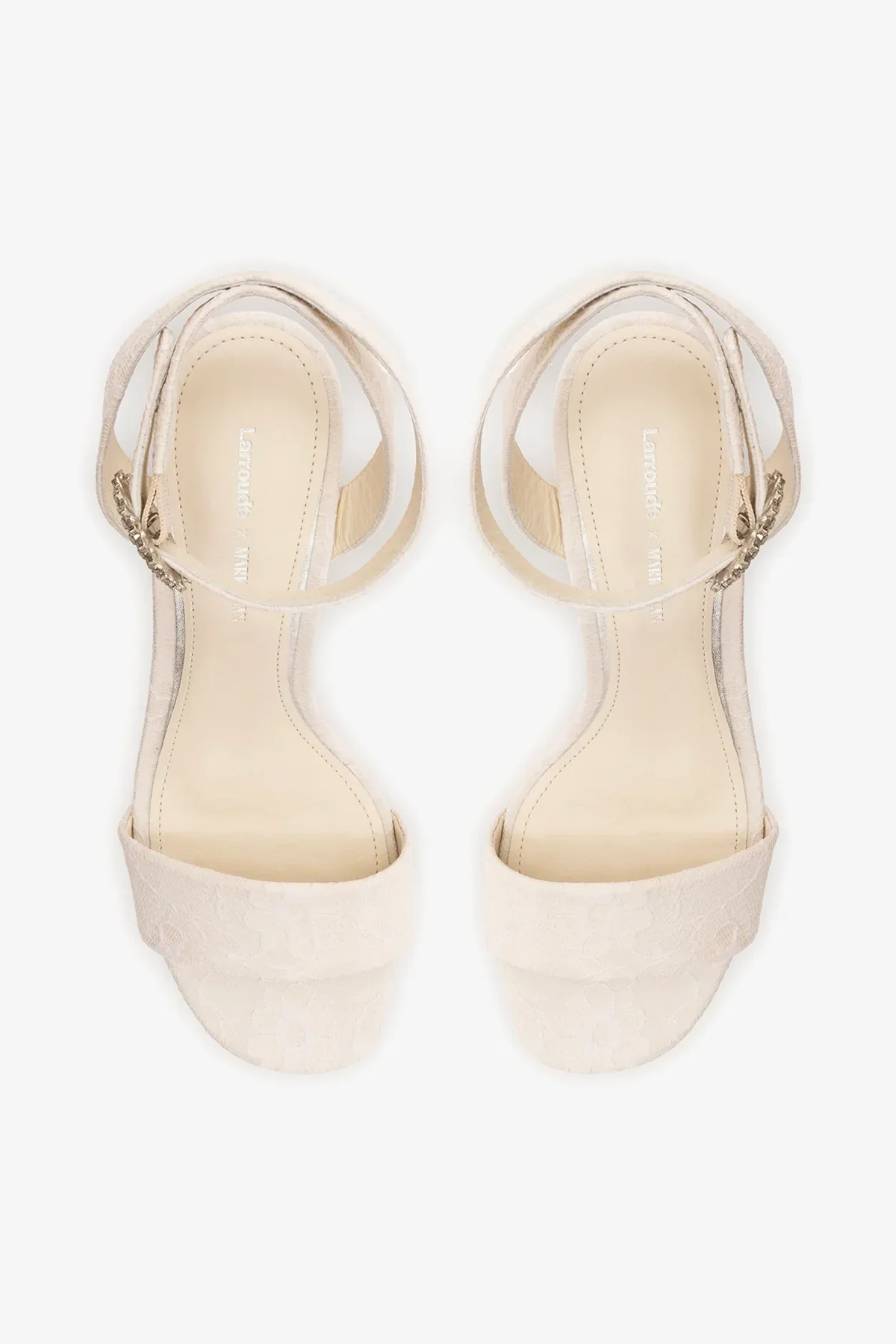 Larroudé x Markarian: Sandália Plataforma Dolly Renda Branco - Image 6