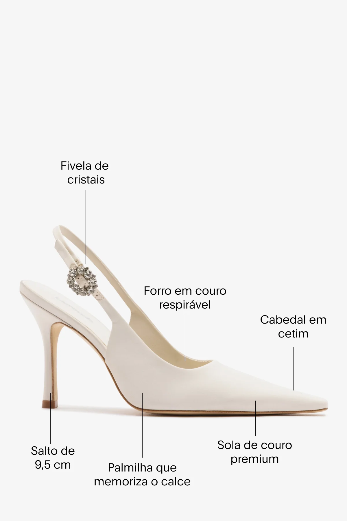 Slingback Carine Cetim Branco - Image 5