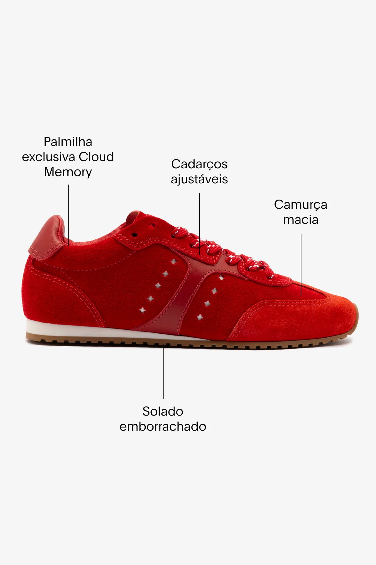 Tênis Stella Camurça Vermelho e Couro Vermelho - Image 6