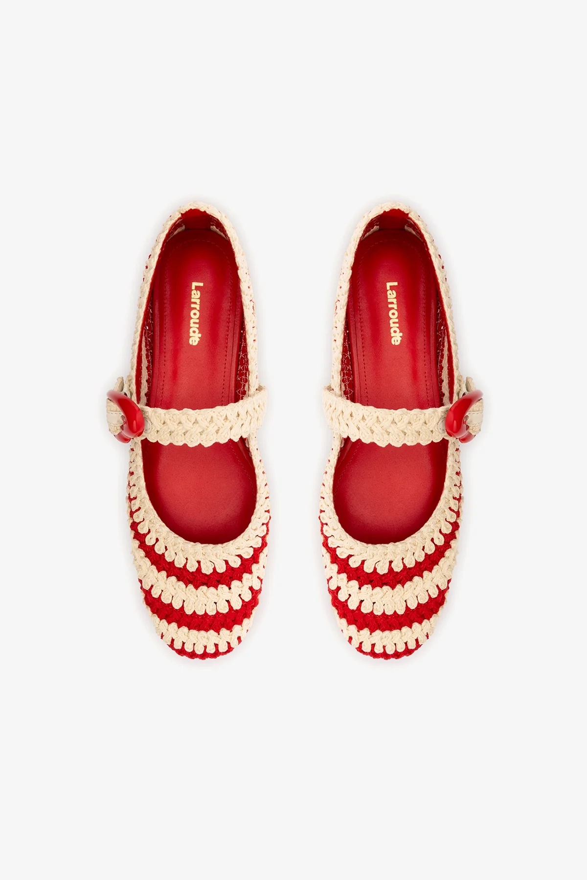 Sapatilha Verona Crochê Vermelho e Off White - Image 5