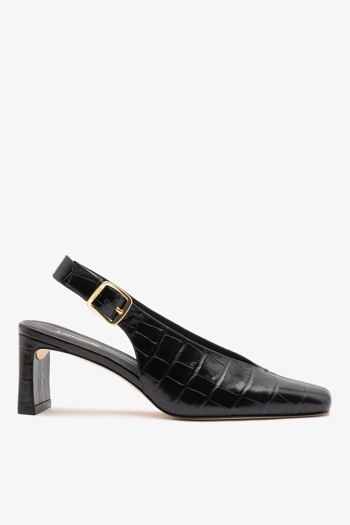Slingback Katie Couro Croco Preto